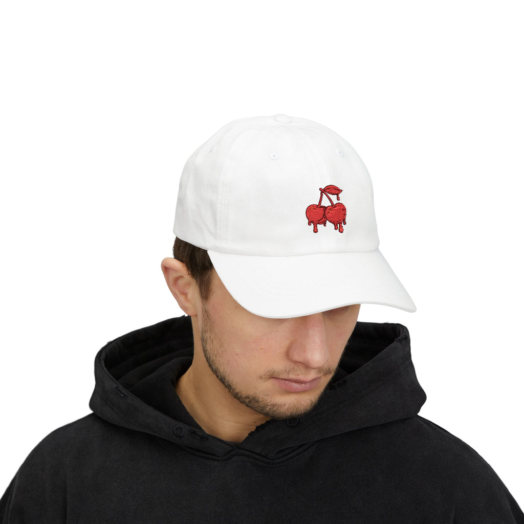 Drippy Red Cherries Ball Cap Embroidered
