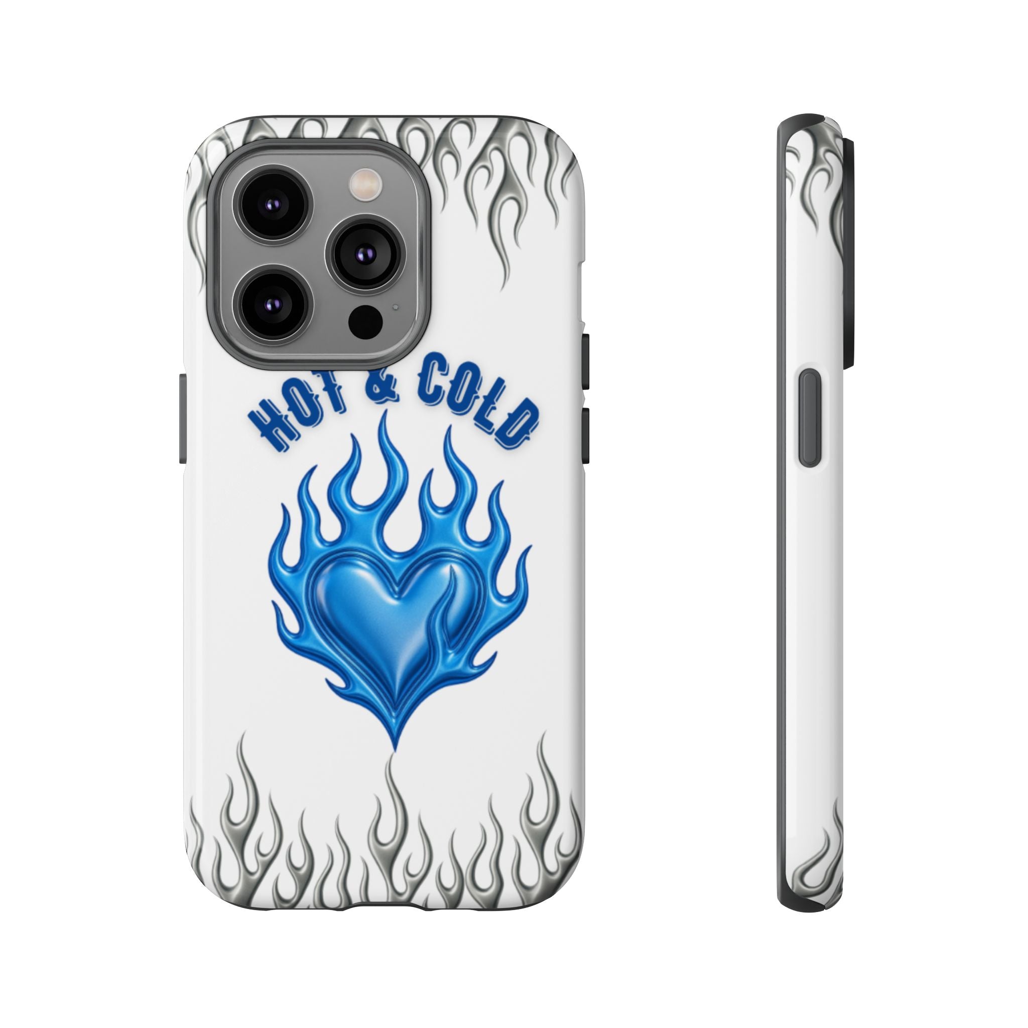 Hot & Cold Blue Flame Heart Phone Case