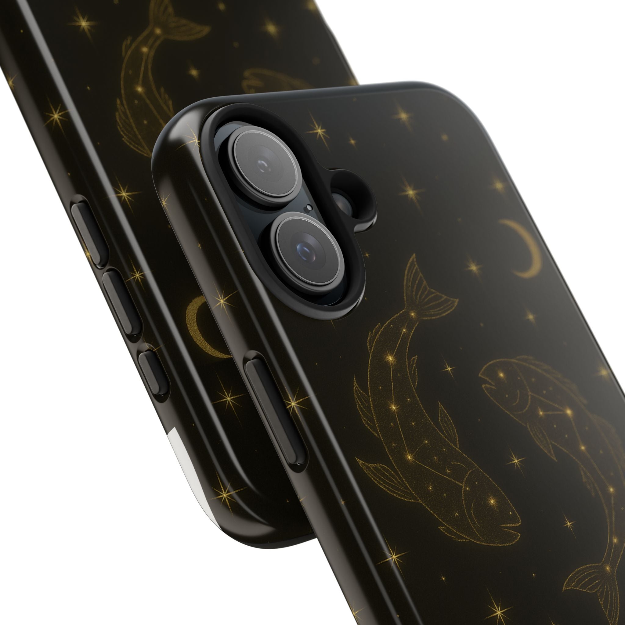 Pisces Zodiac Tough Phone Case — Gold Koi Constellation Design