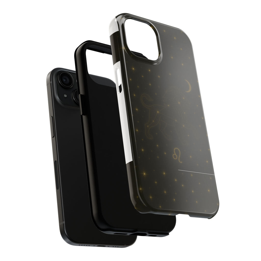 Leo Constellation Tough Phone Case — Zodiac Lion Design with Moon & Stars