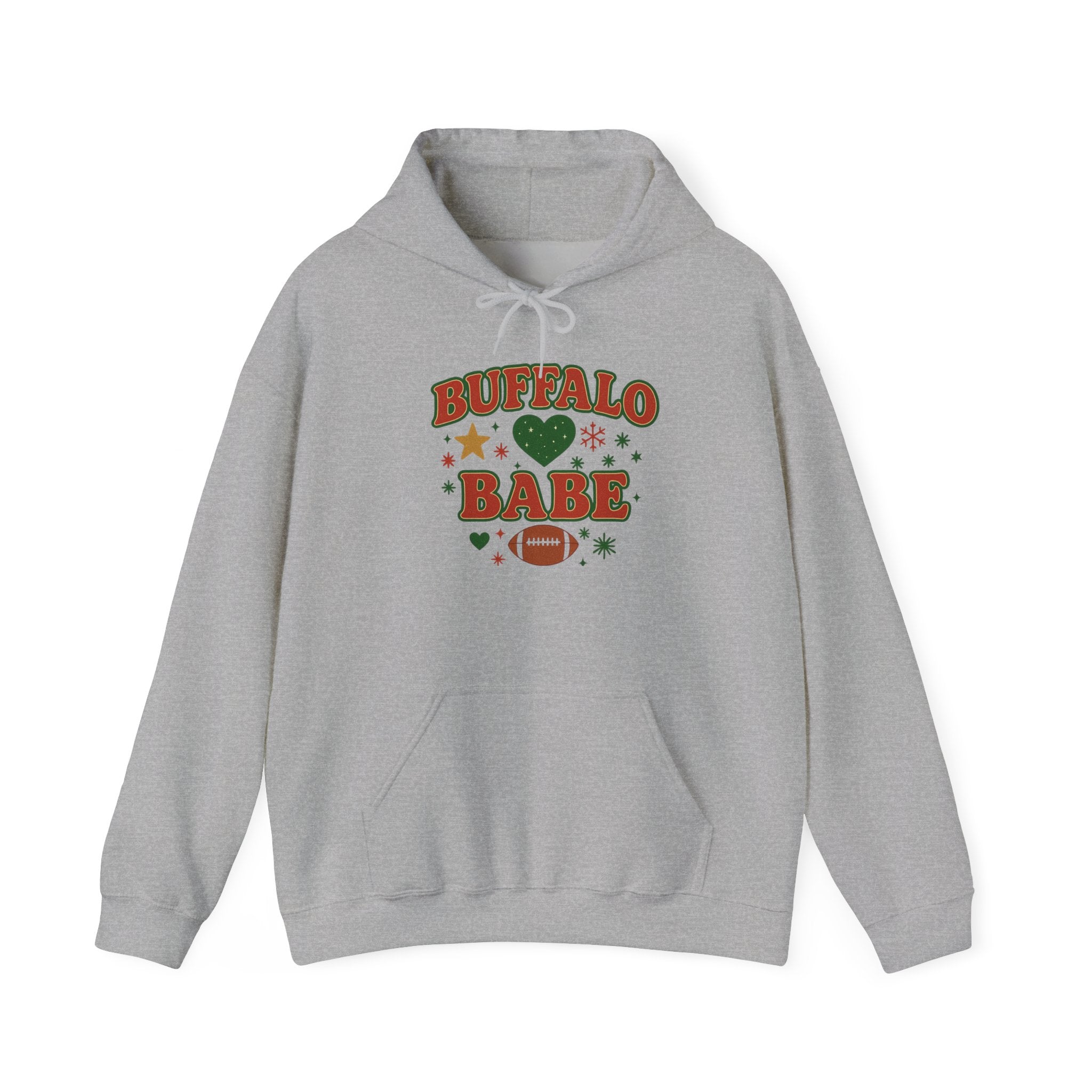 Hoodie — "Buffalo Babe" Christmas Style Football Graphic Pullover