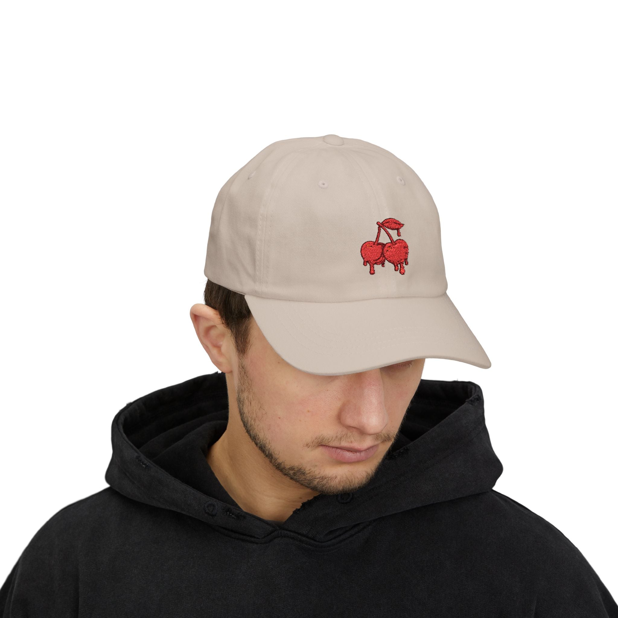 Drippy Red Cherries Ball Cap Embroidered
