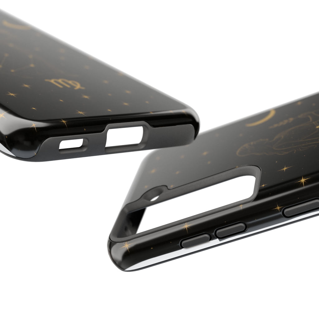 Virgo Tough Phone Case — Gold Constellation Zodiac Design