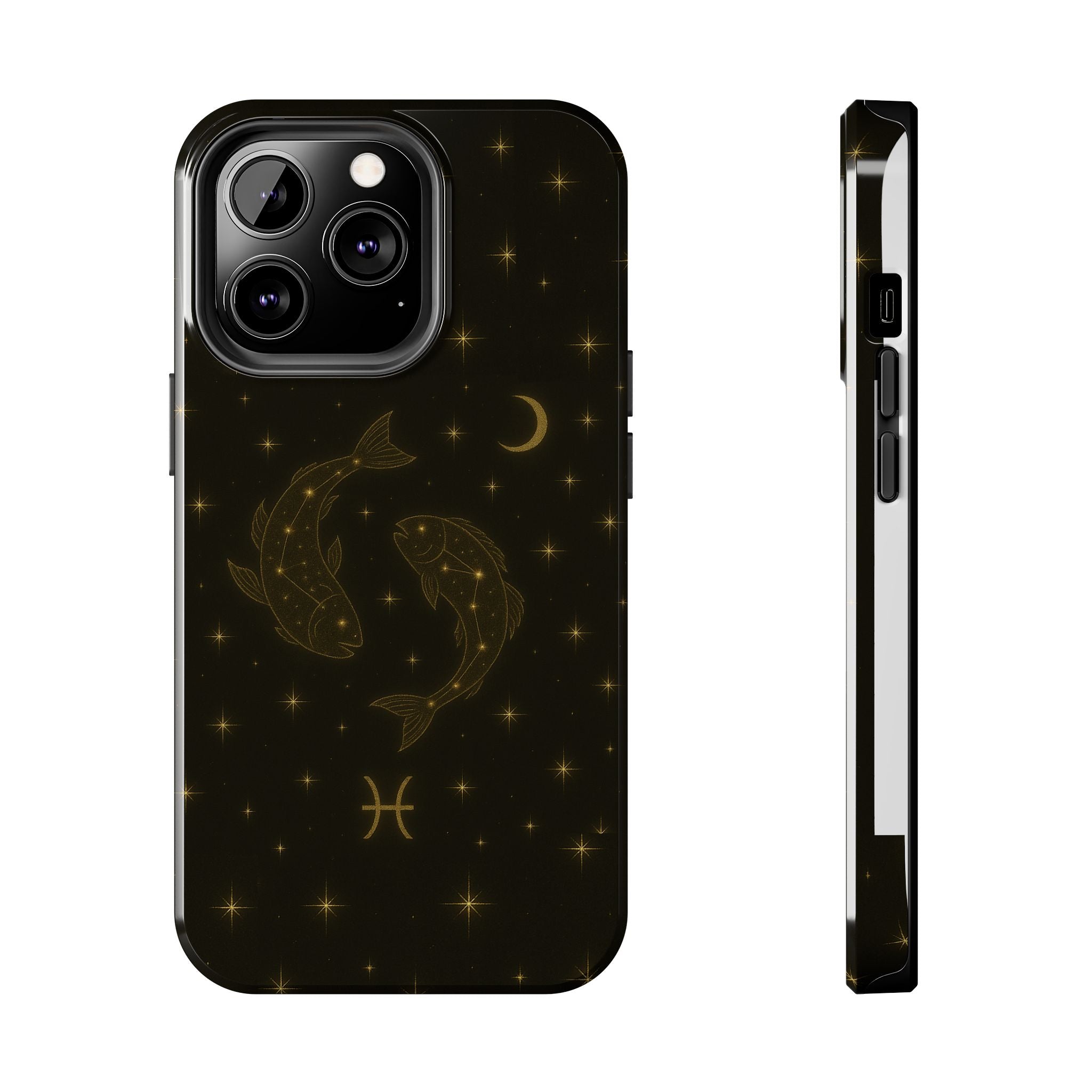 Pisces Zodiac Tough Phone Case — Gold Koi Constellation Design
