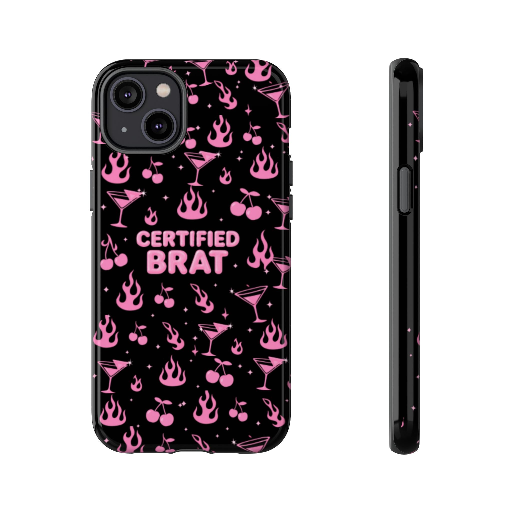Black Certified Brat Pink Pattern Phone Case