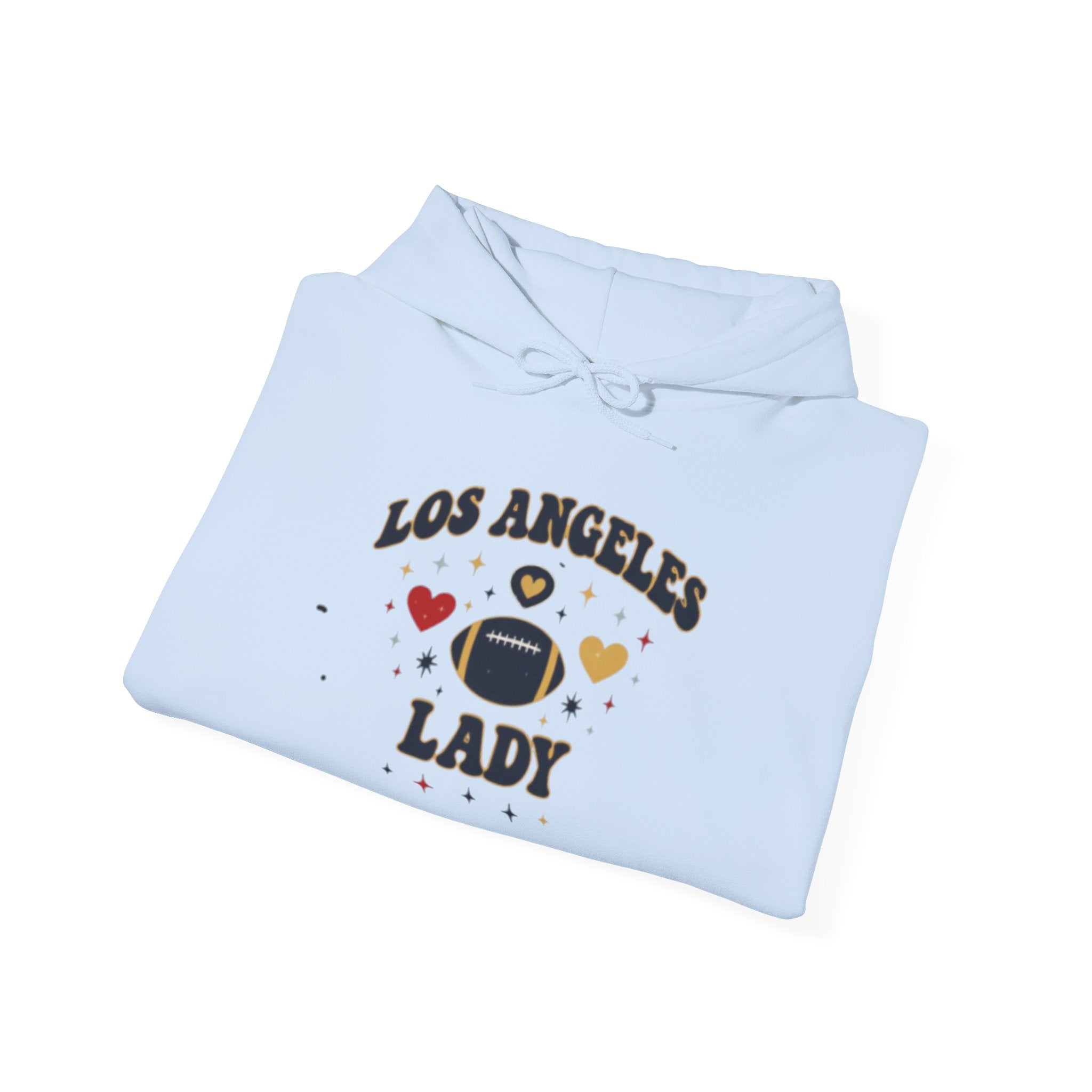 Los Angeles Lady Hoodie – Cute Heart & FootballGraphic Pullover
