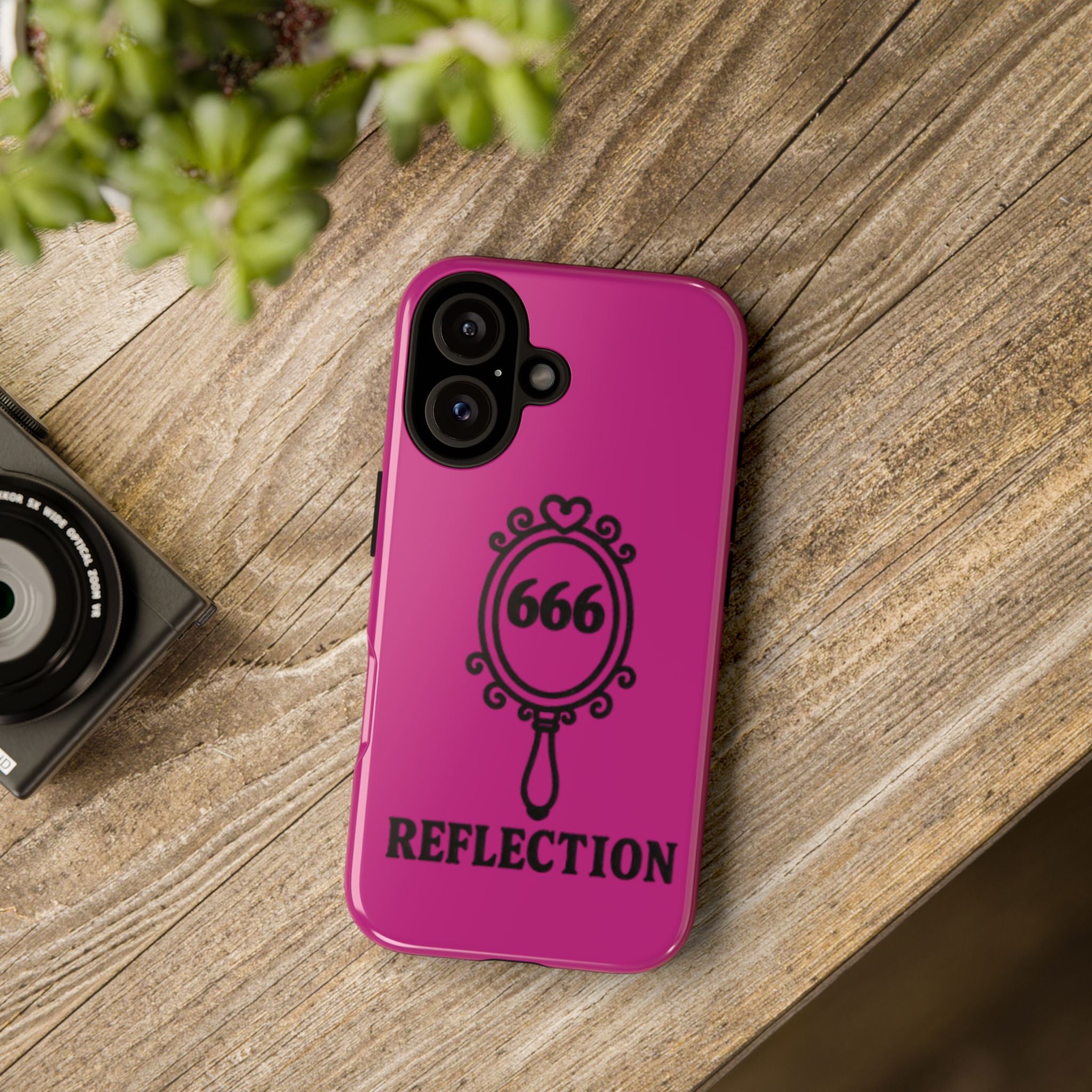 Black & Pink 666 Reflection Phone Case