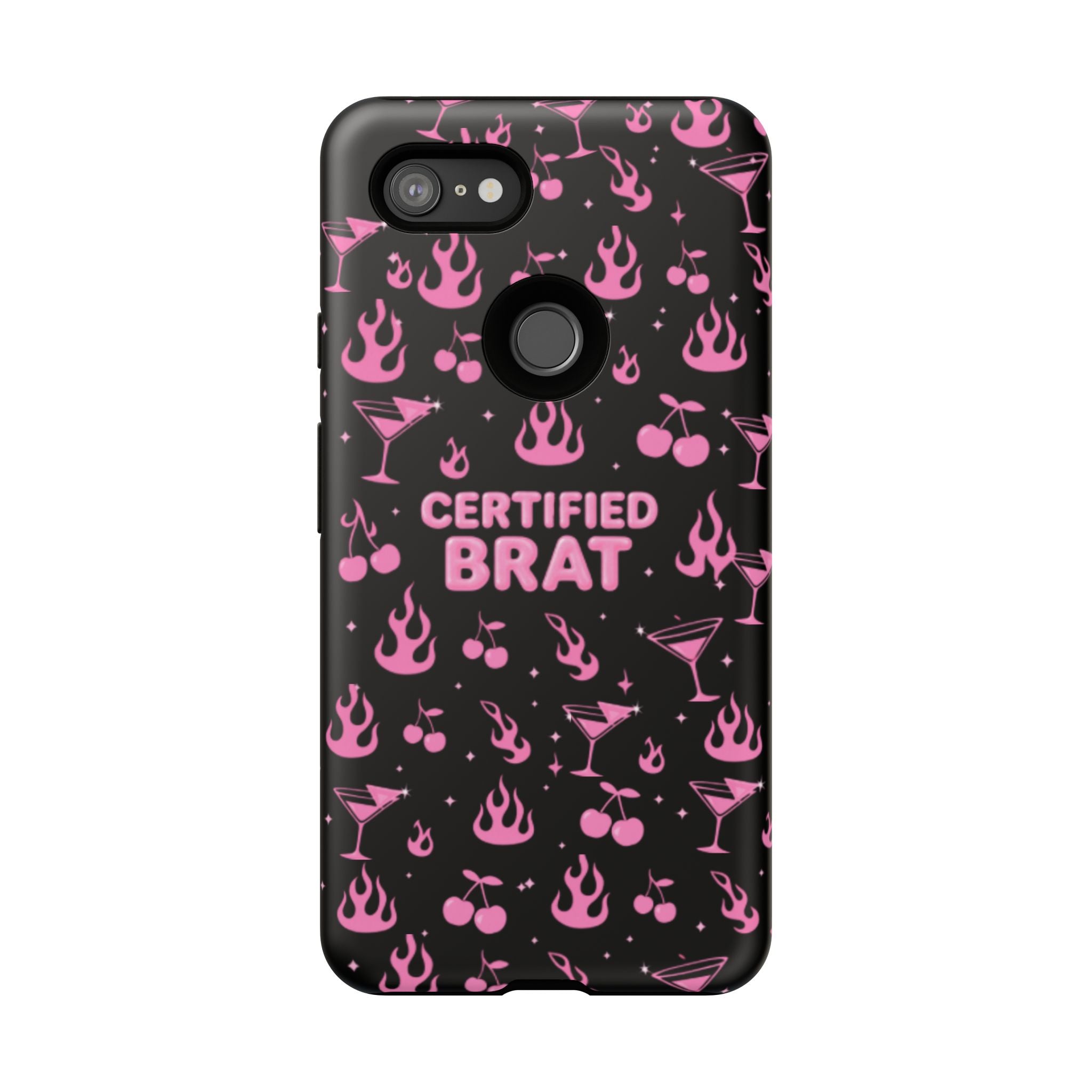 Black Certified Brat Pink Pattern Phone Case