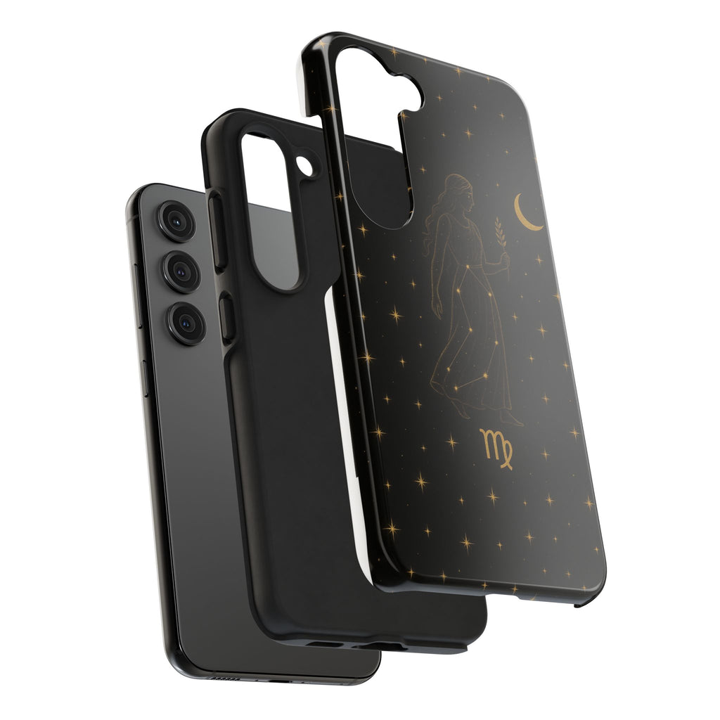 Virgo Tough Phone Case — Gold Constellation Zodiac Design