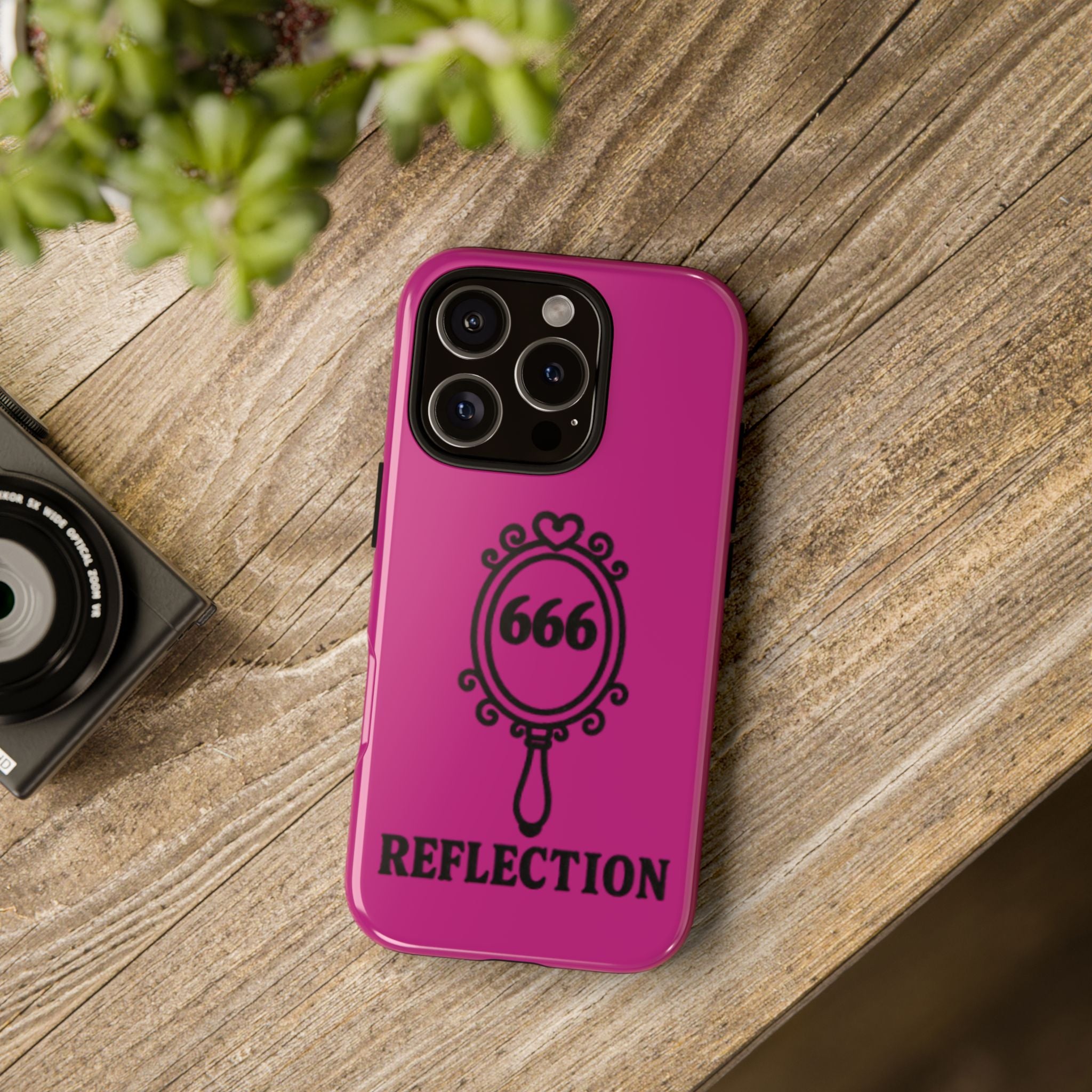 Black & Pink 666 Reflection Phone Case
