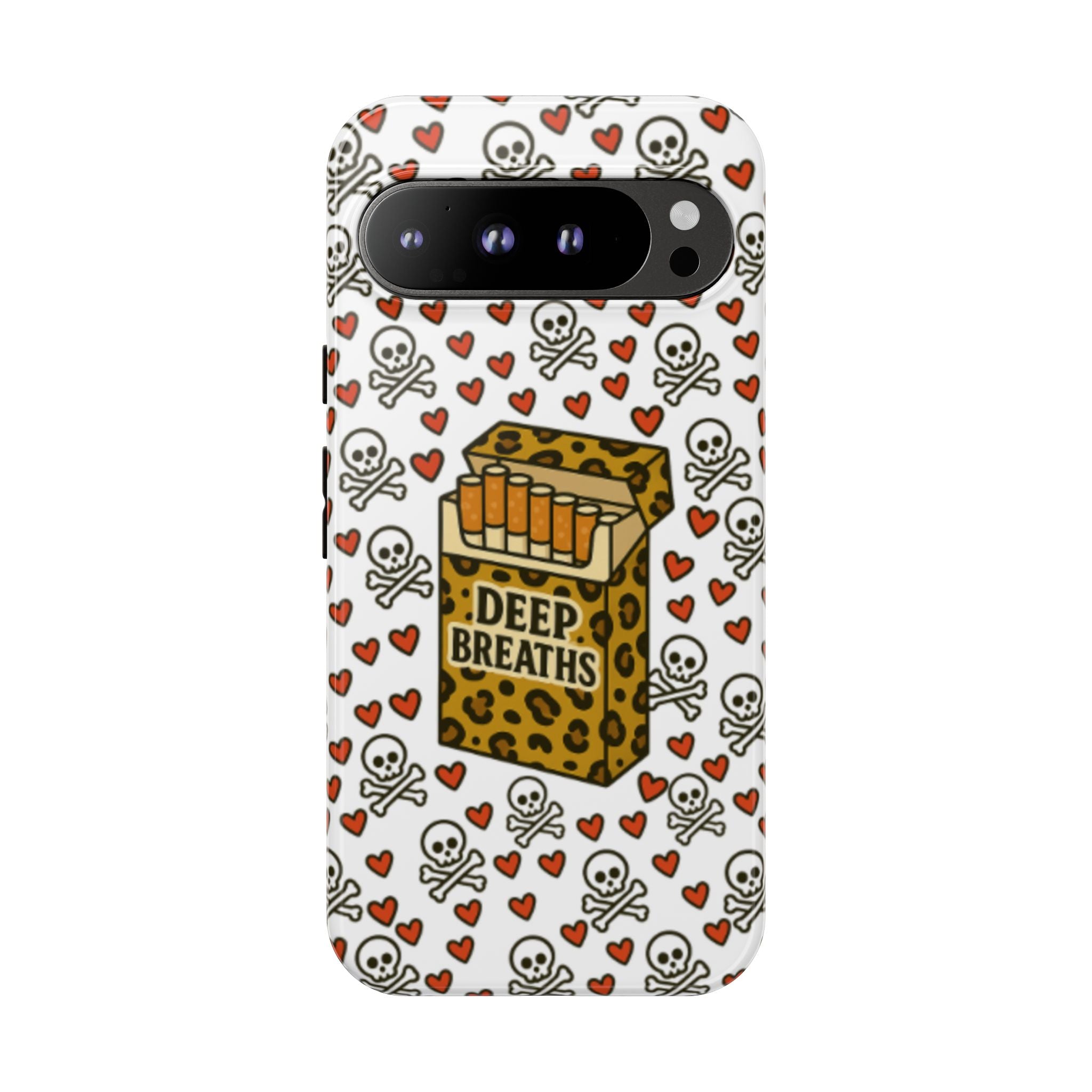 'Deep Breaths' Cigs & Skulls Phone Case