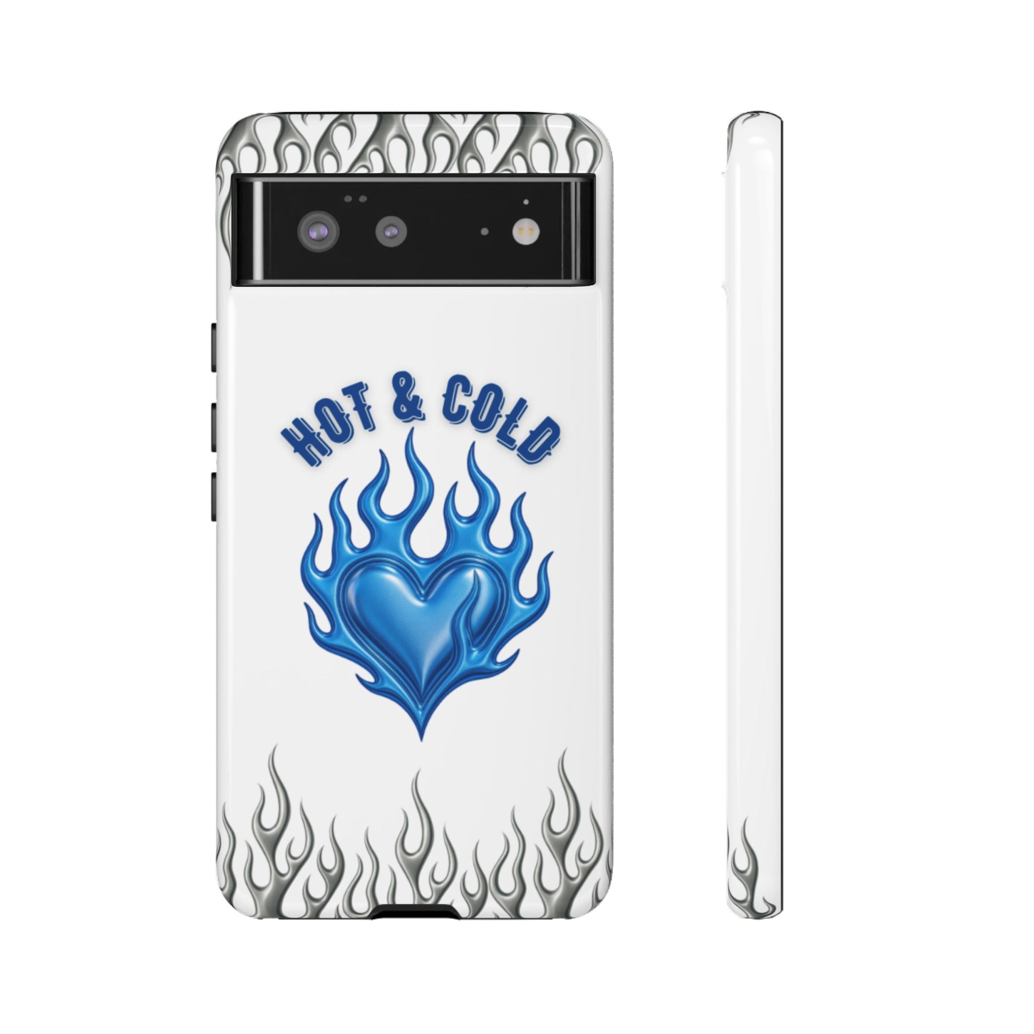 Hot & Cold Blue Flame Heart Phone Case