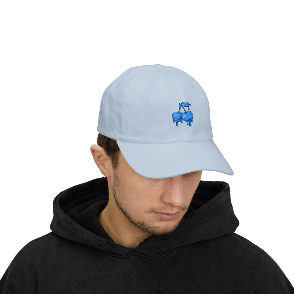 Drippy Blue Cherries Ball Cap Embroidered