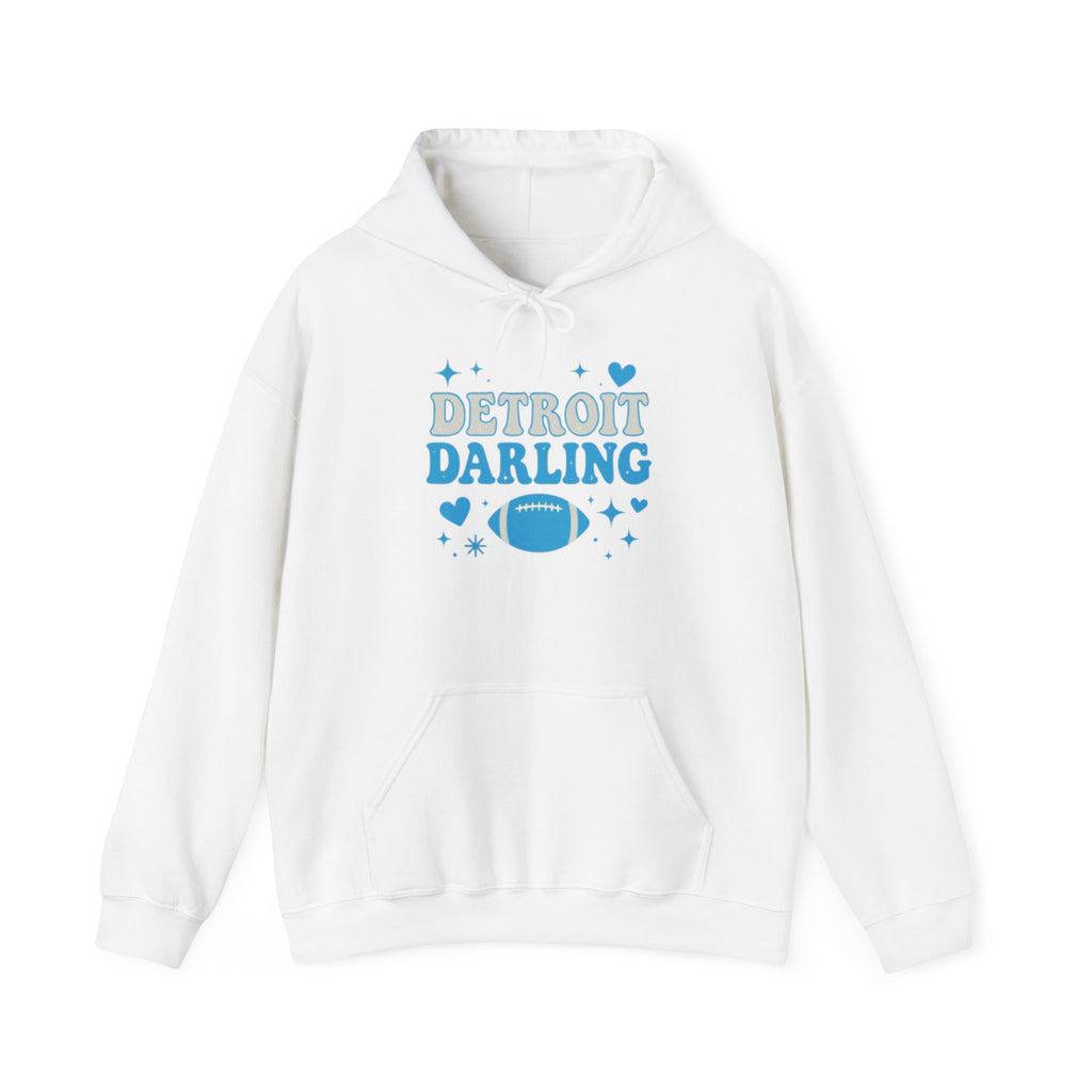 Detroit Darling Hoodie — Cute Blue Football Girlie Fan Pullover