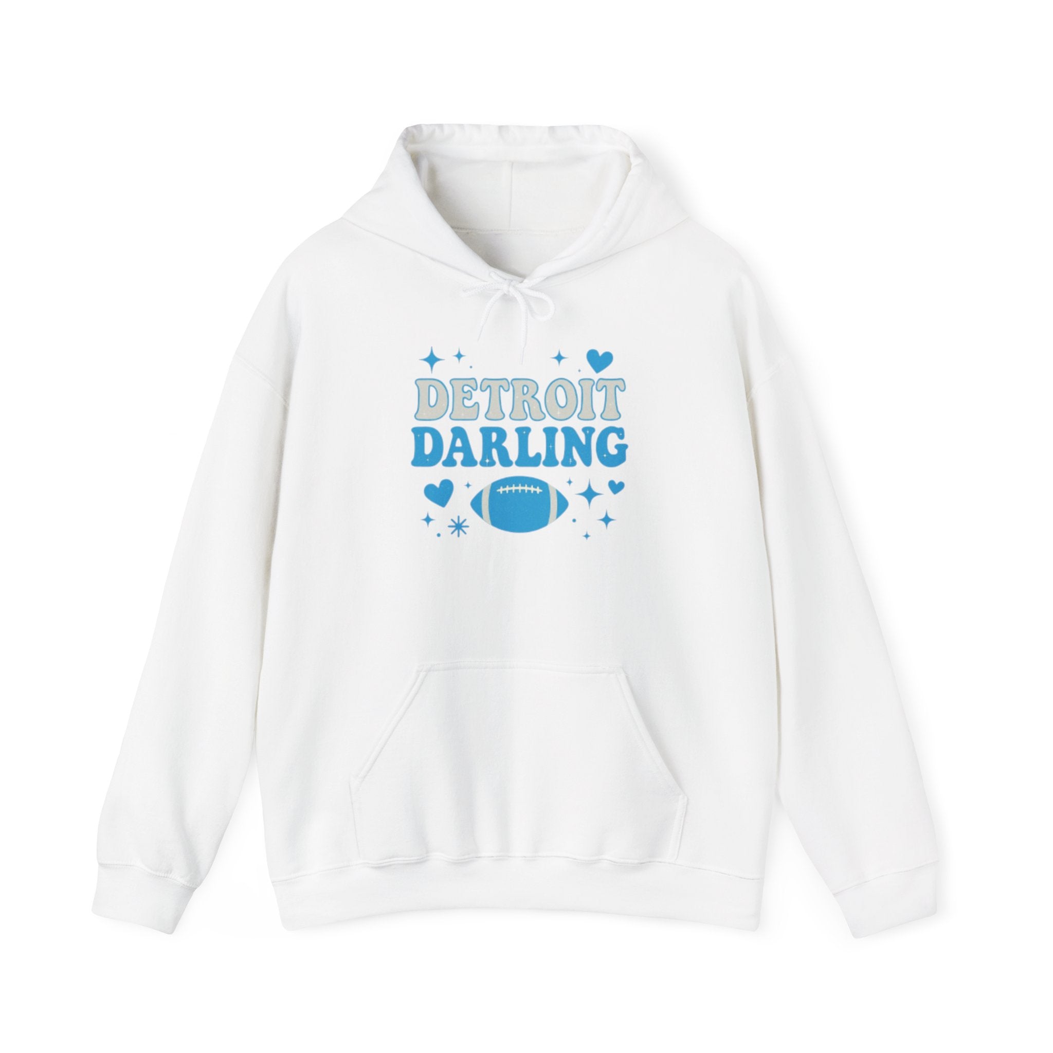 Detroit Darling Hoodie — Cute Blue Football Girlie Fan Pullover