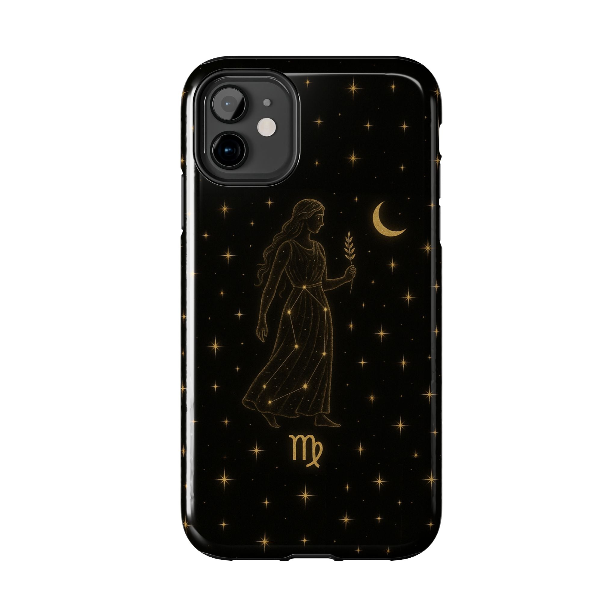 Virgo Tough Phone Case — Gold Constellation Zodiac Design