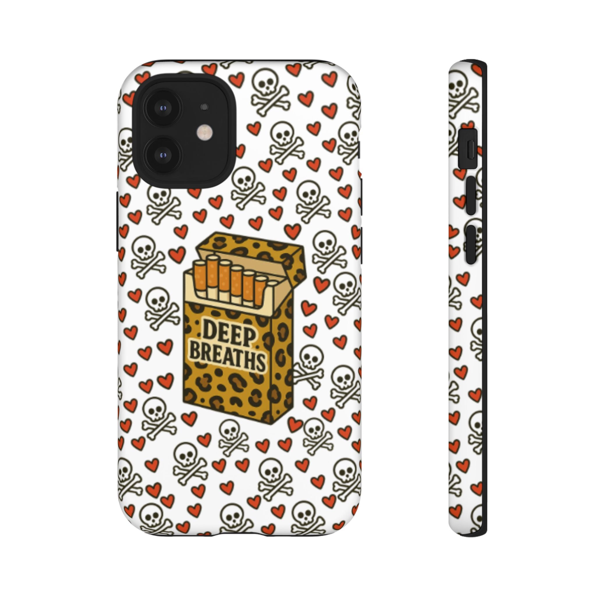 'Deep Breaths' Cigs & Skulls Phone Case