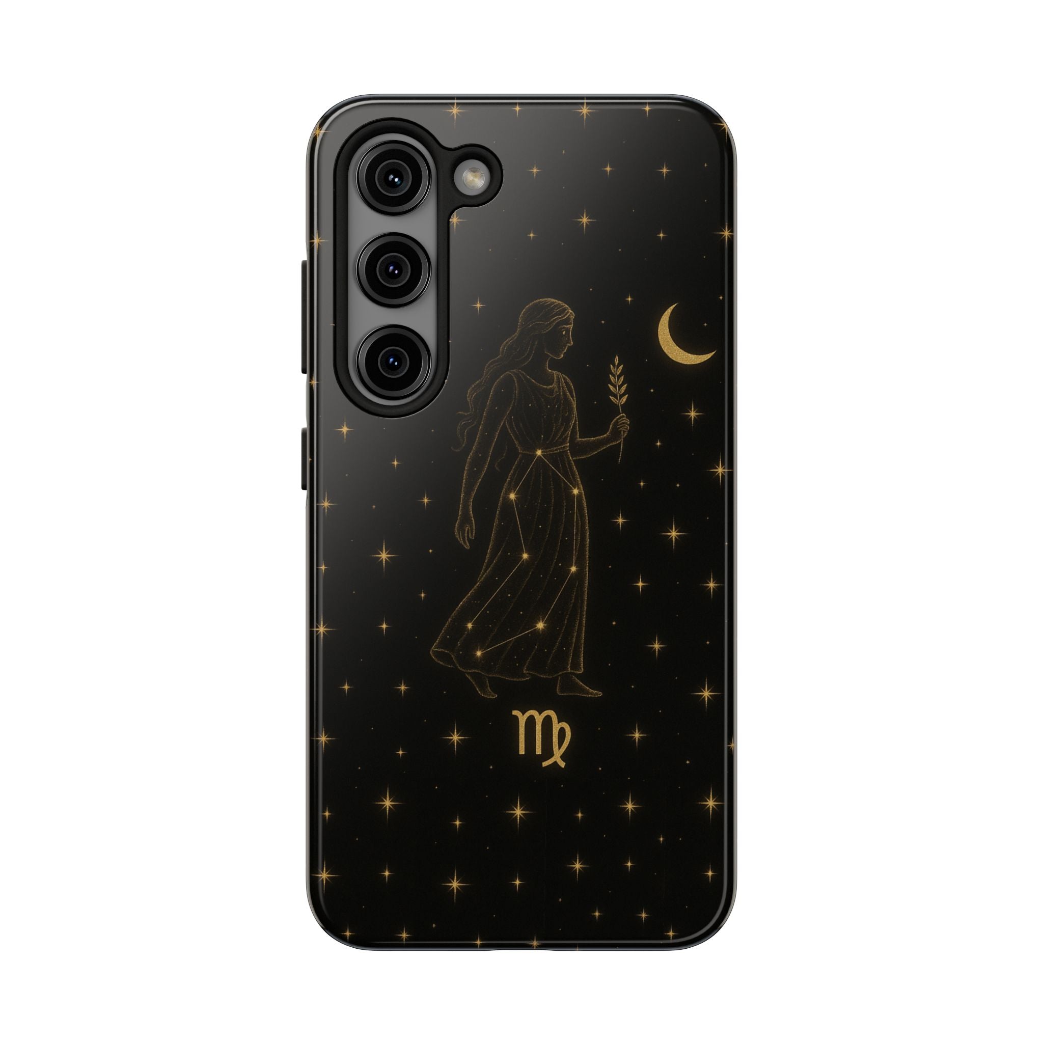 Virgo Tough Phone Case — Gold Constellation Zodiac Design