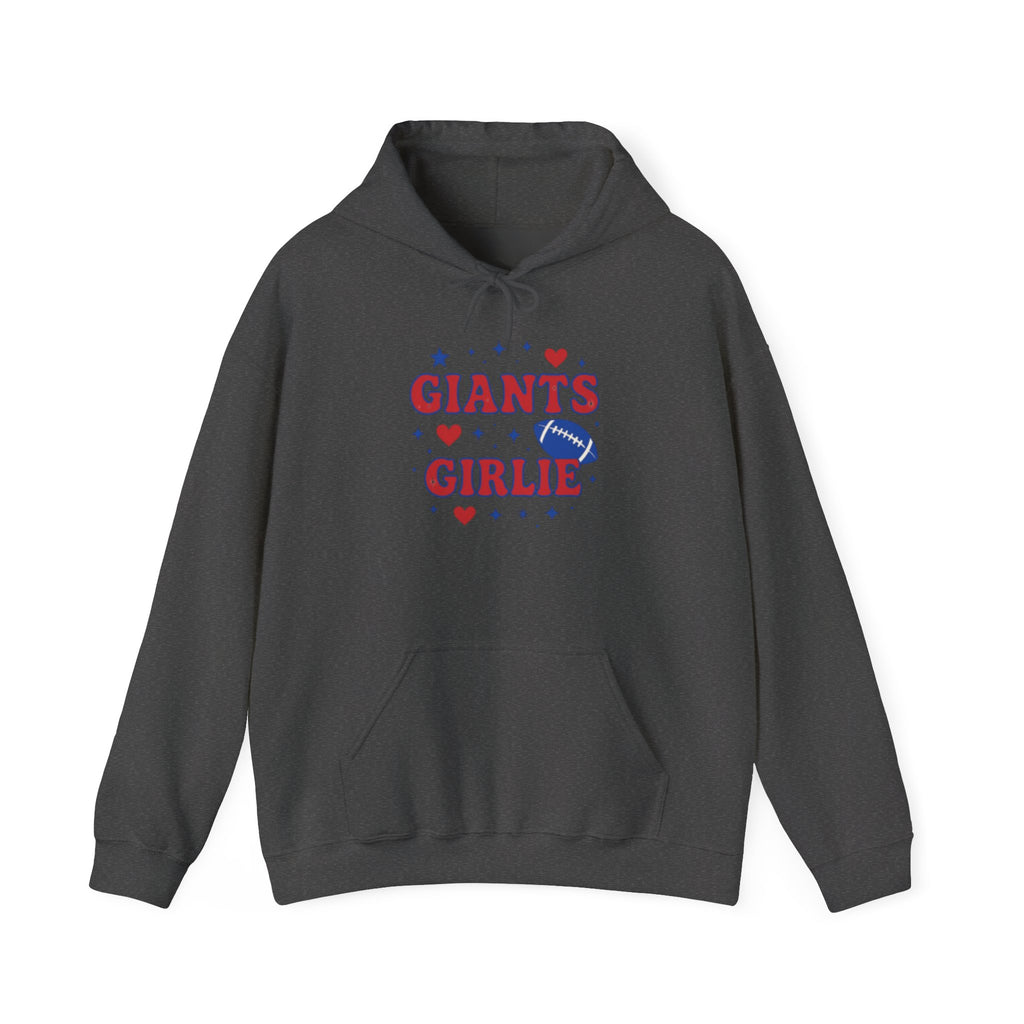 NY Football Red and Blue Girlie Hoodie - Cute Football Fan Pullover for Women & Girls