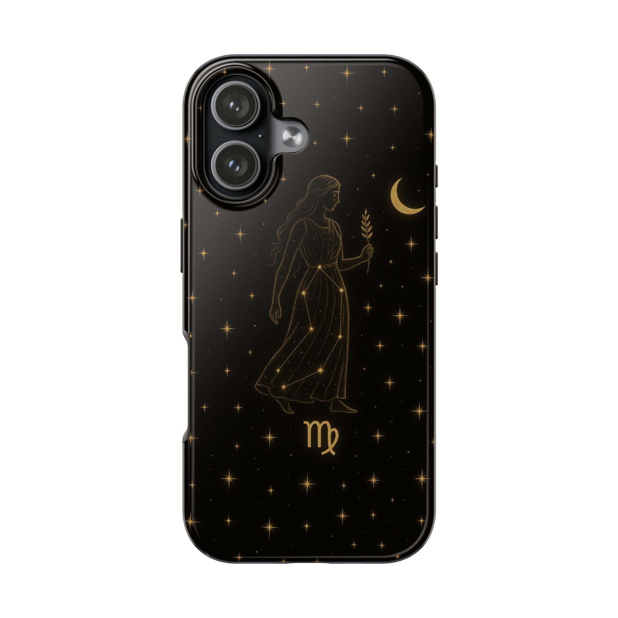 Virgo Tough Phone Case — Gold Constellation Zodiac Design