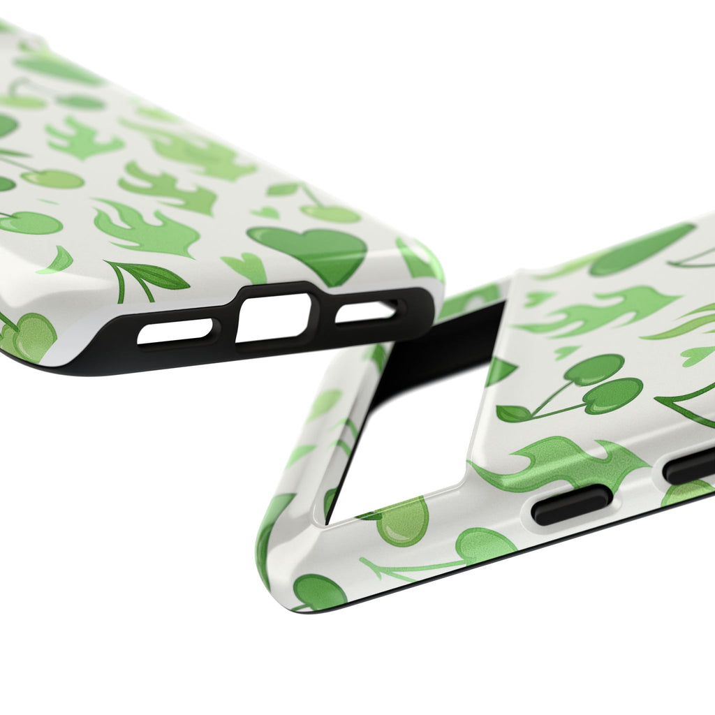 Green Flame Hearts Phone Case