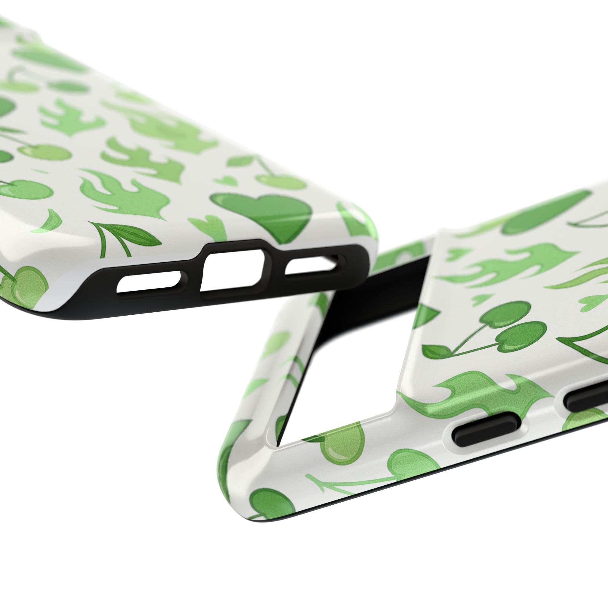 Green Flame Hearts Phone Case
