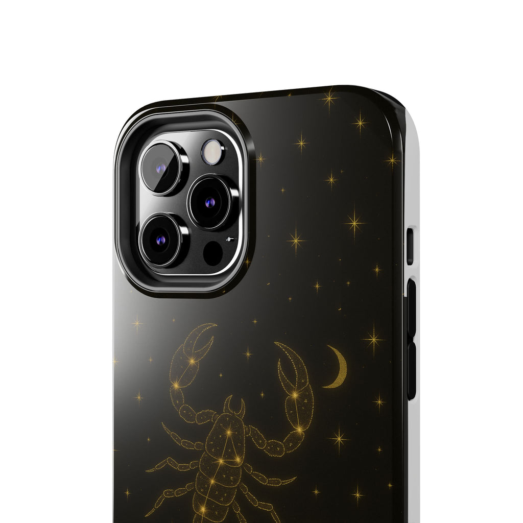 Scorpio Constellation Tough Phone Case — Black & Gold Zodiac Protection