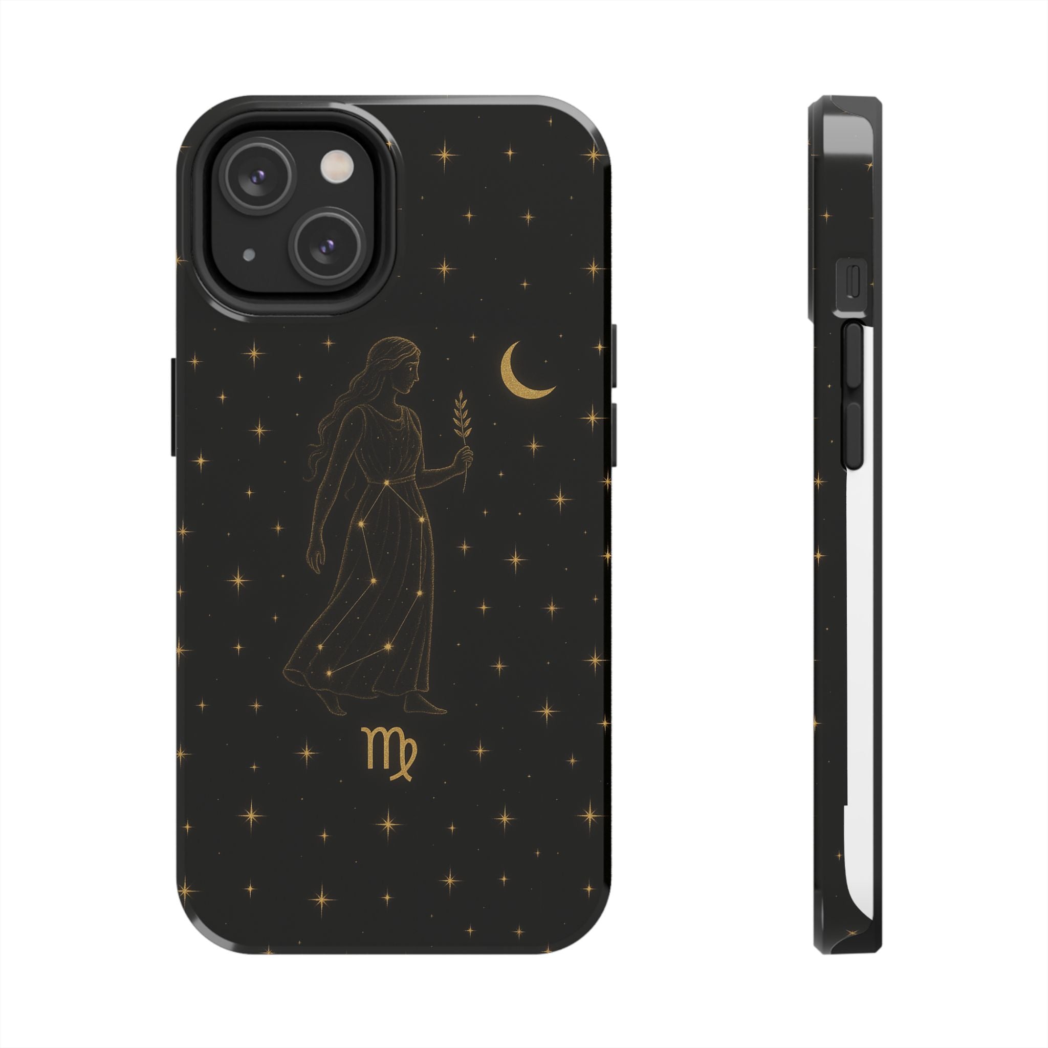 Virgo Tough Phone Case — Gold Constellation Zodiac Design