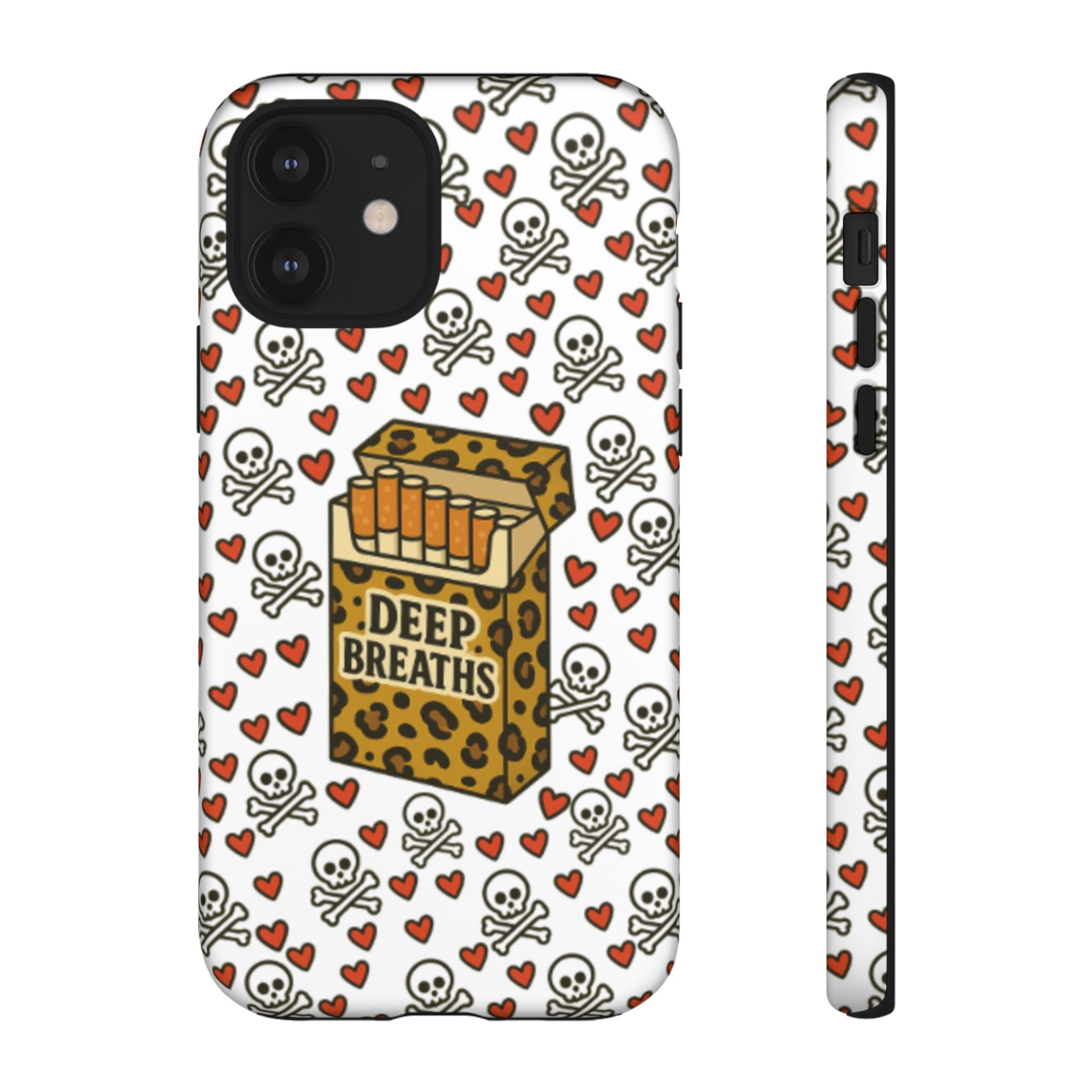 'Deep Breaths' Cigs & Skulls Phone Case
