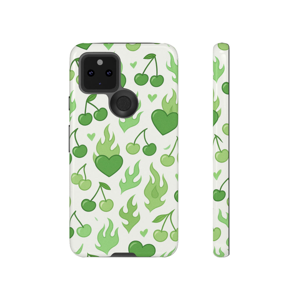 Green Flame Hearts Phone Case