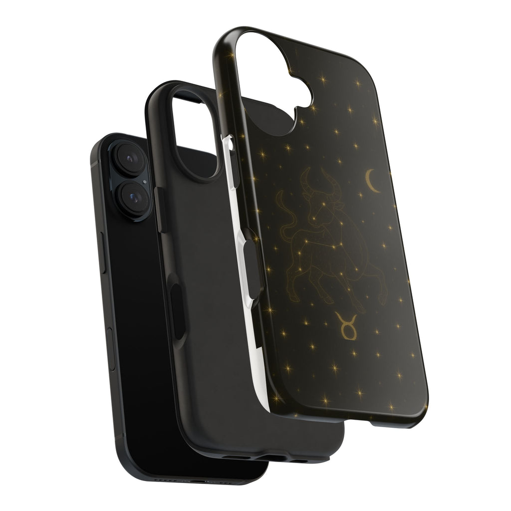 Taurus Constellation Tough Phone Case — Gold Zodiac Bull Phone Case