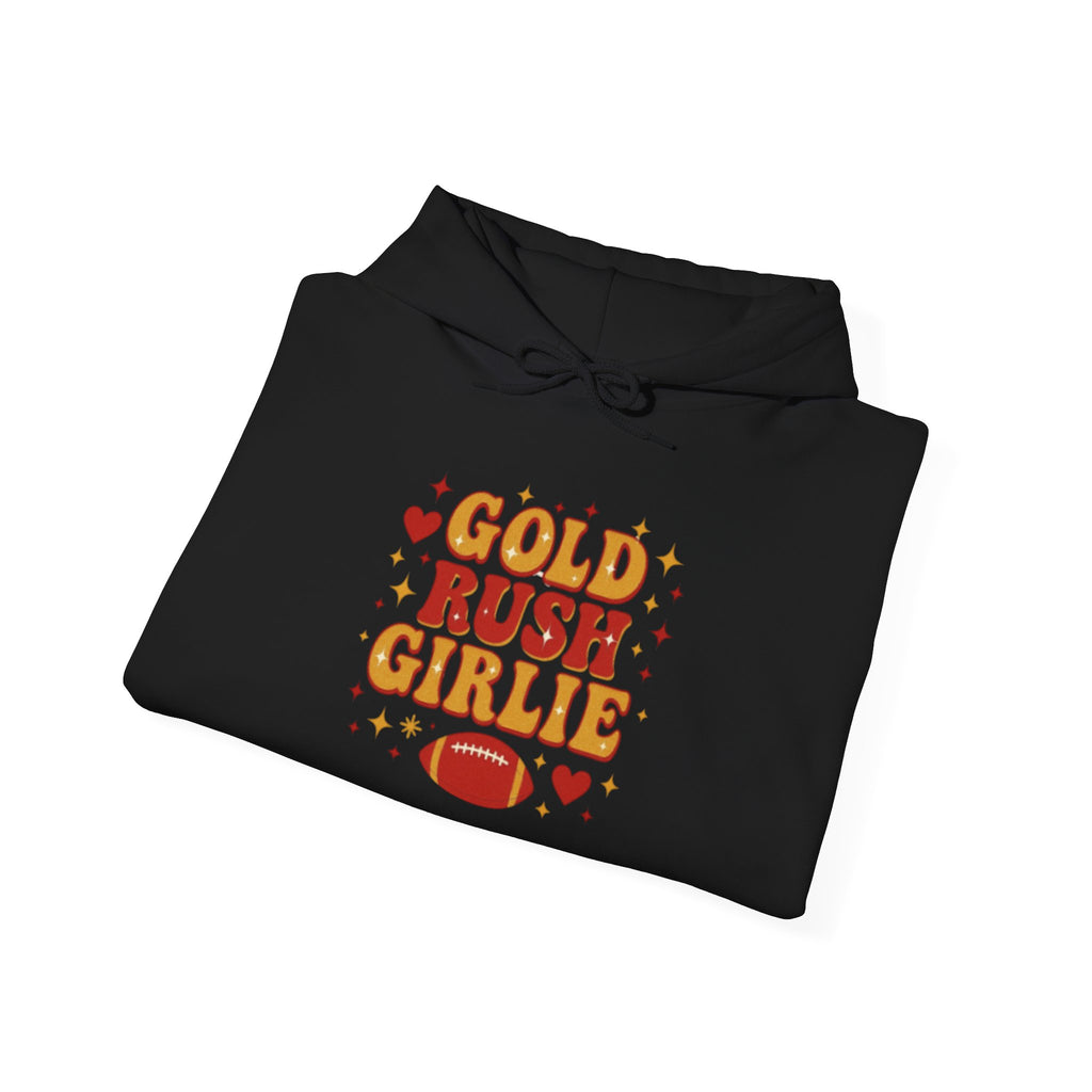 Gold Rush Girlie Football Themed Hoodie