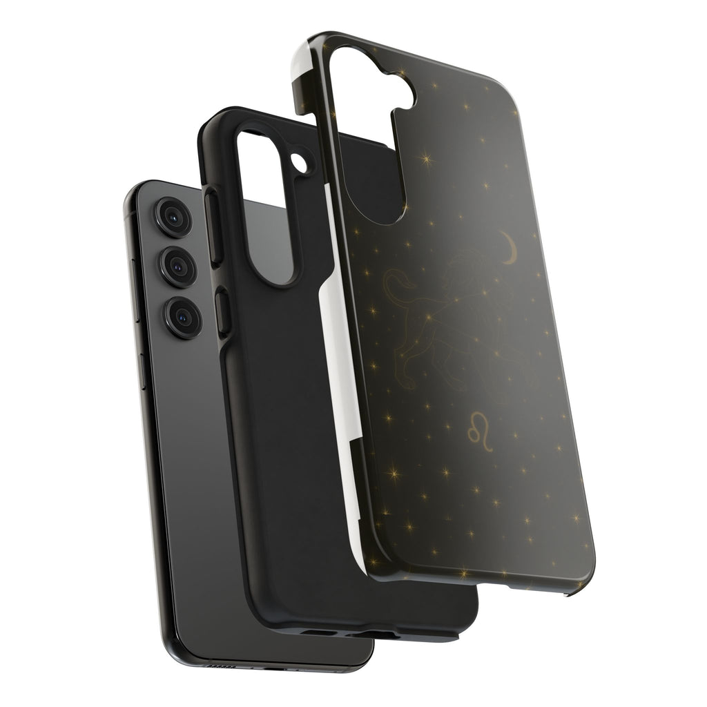 Leo Constellation Tough Phone Case — Zodiac Lion Design with Moon & Stars