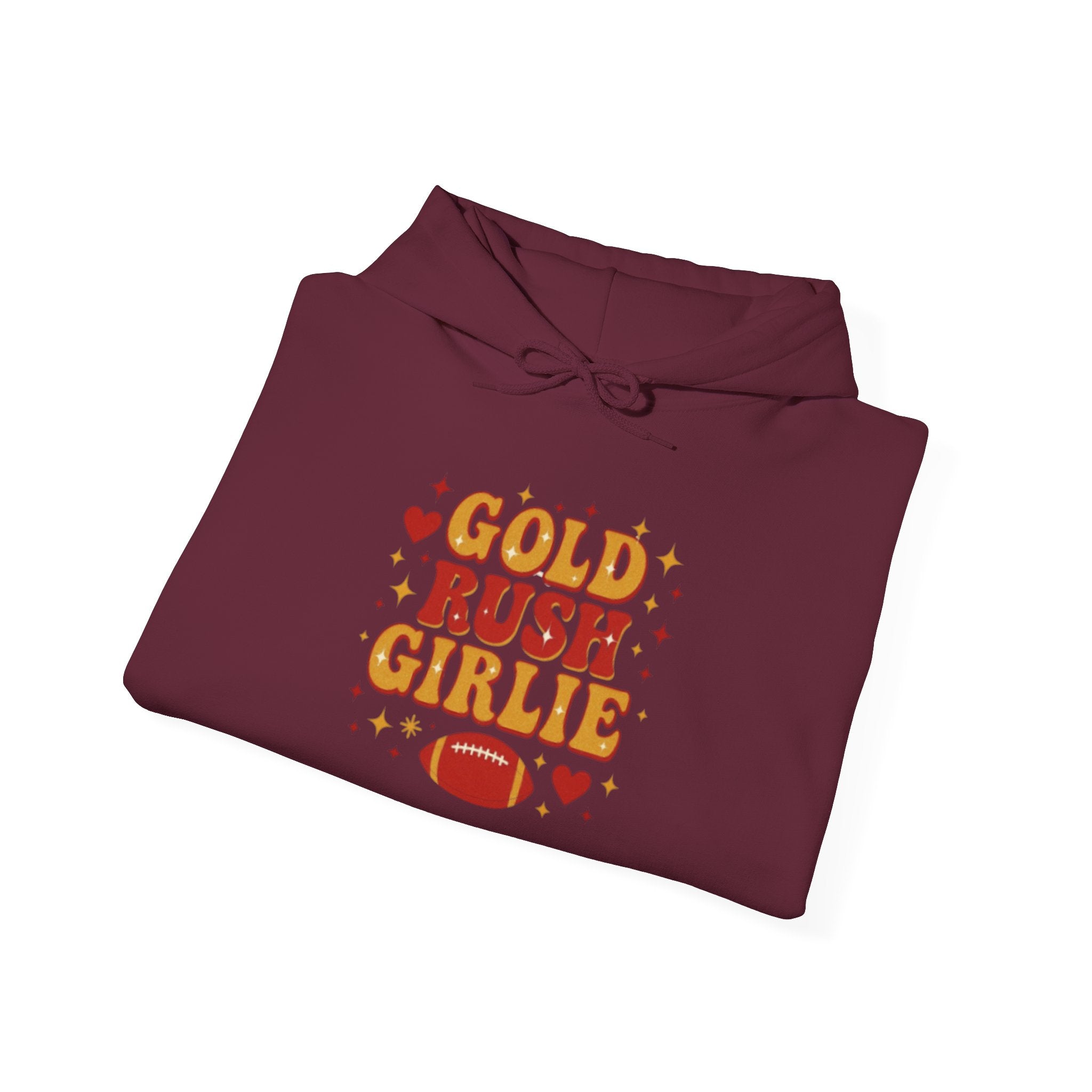 Gold Rush Girlie Football Themed Hoodie
