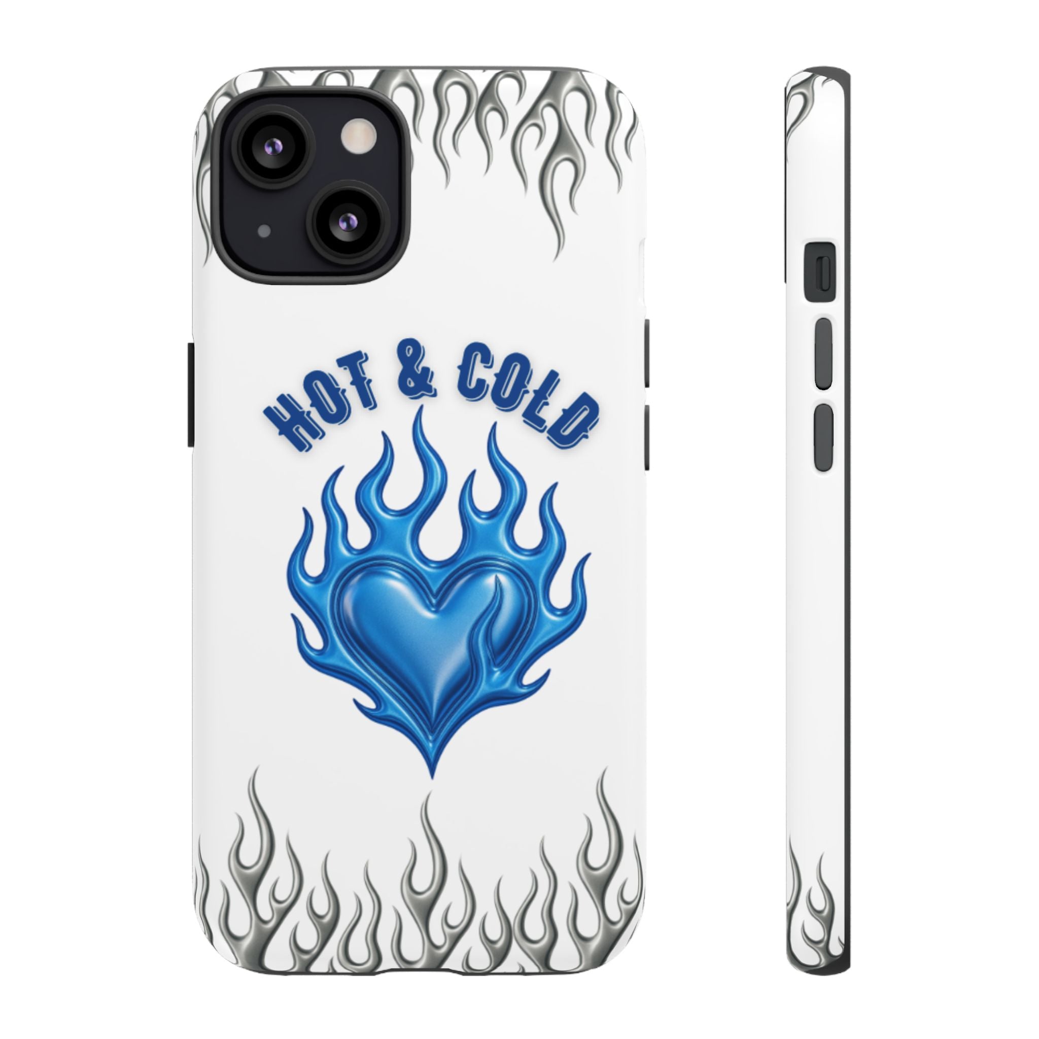 Hot & Cold Blue Flame Heart Phone Case