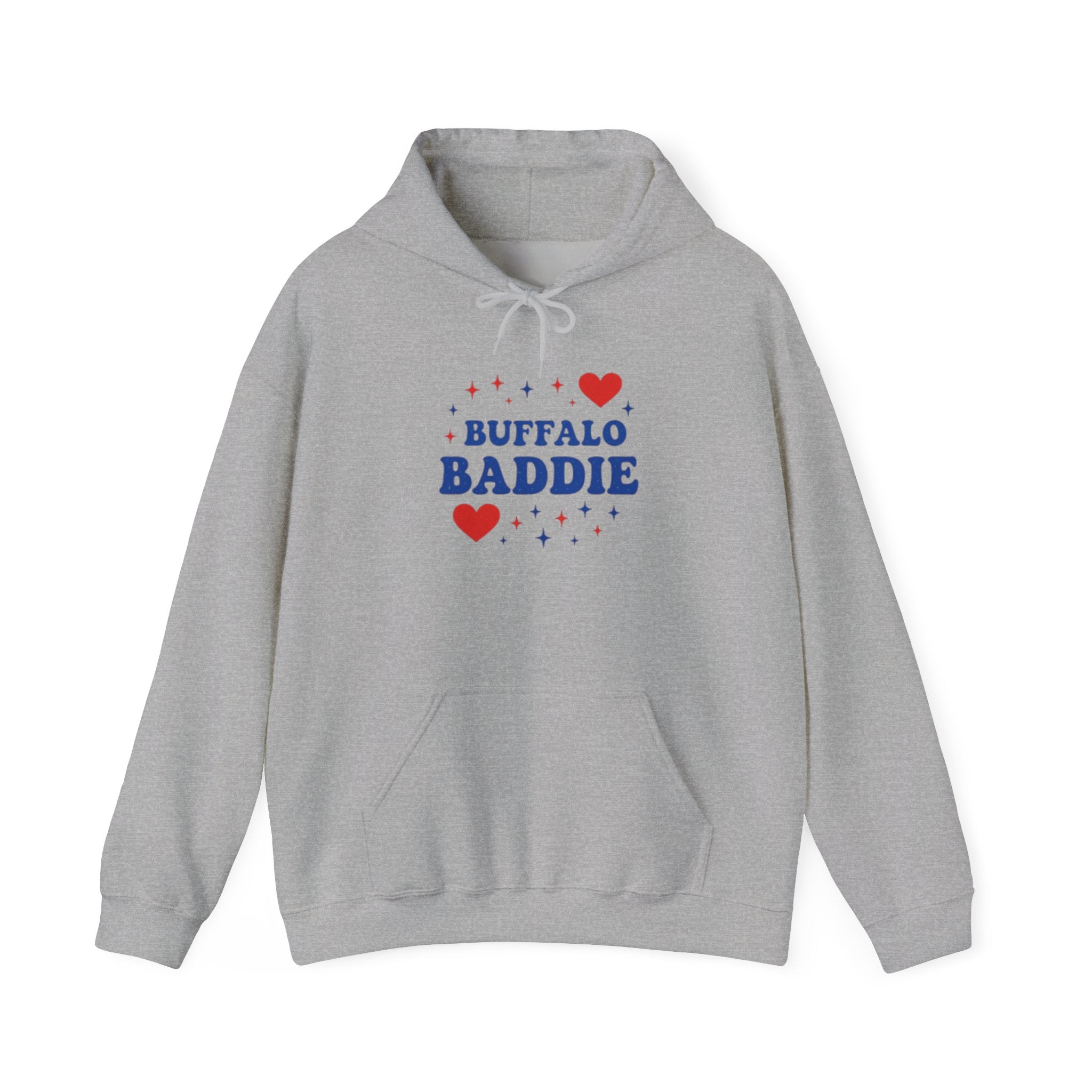 Buffalo Baddie Hoodie — Cute Hearted Buffalo Fan Sweatshirt
