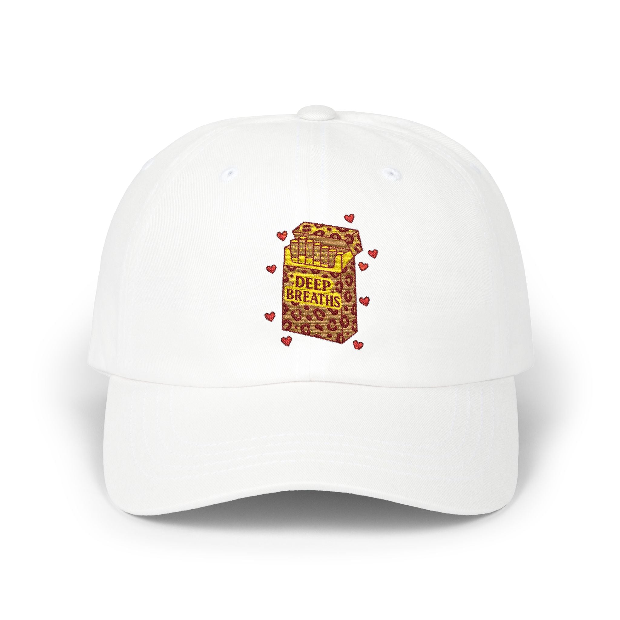 'Deep Breaths Leopard Cigarettes Graphic Dad Cap