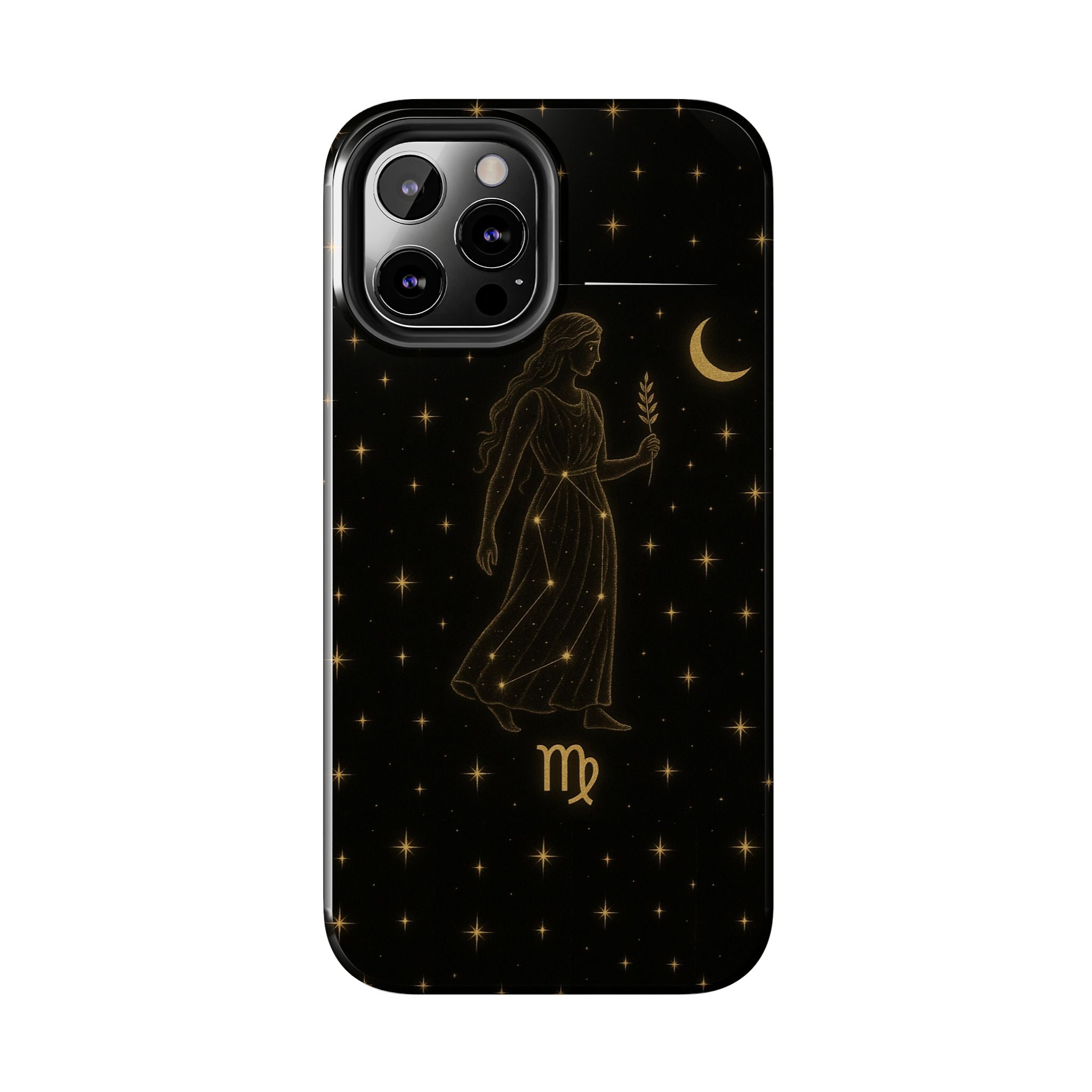 Virgo Tough Phone Case — Gold Constellation Zodiac Design