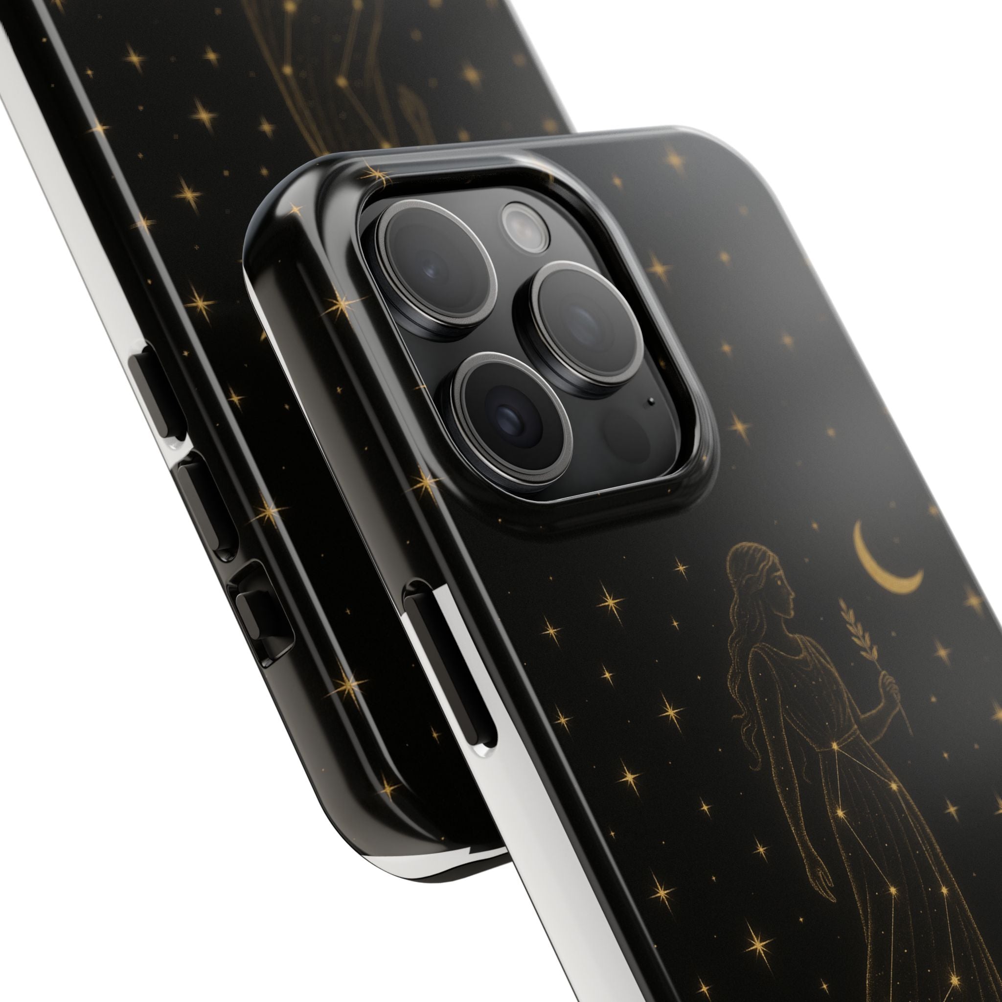 Virgo Tough Phone Case — Gold Constellation Zodiac Design