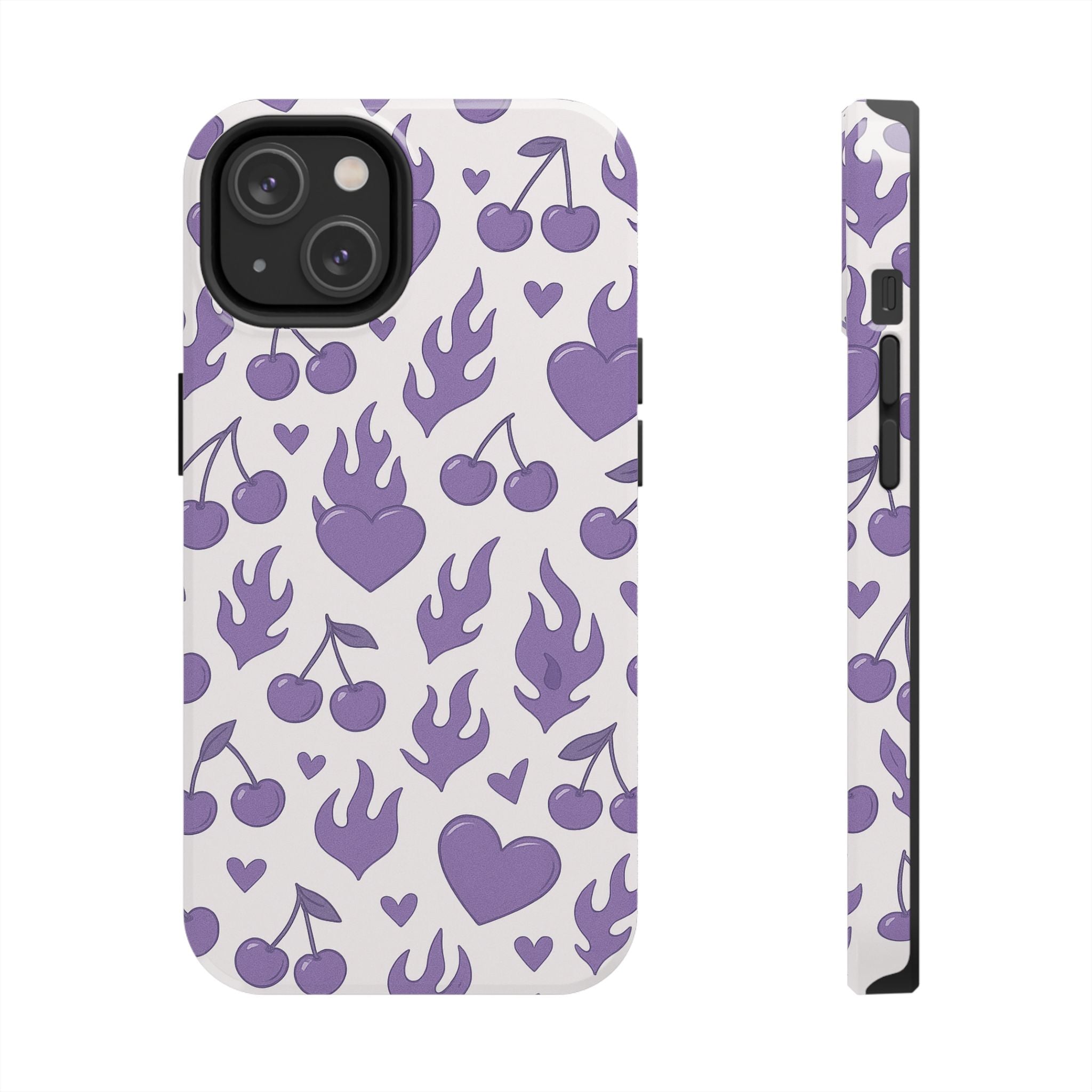 Purple Flaming Heart Phone Case