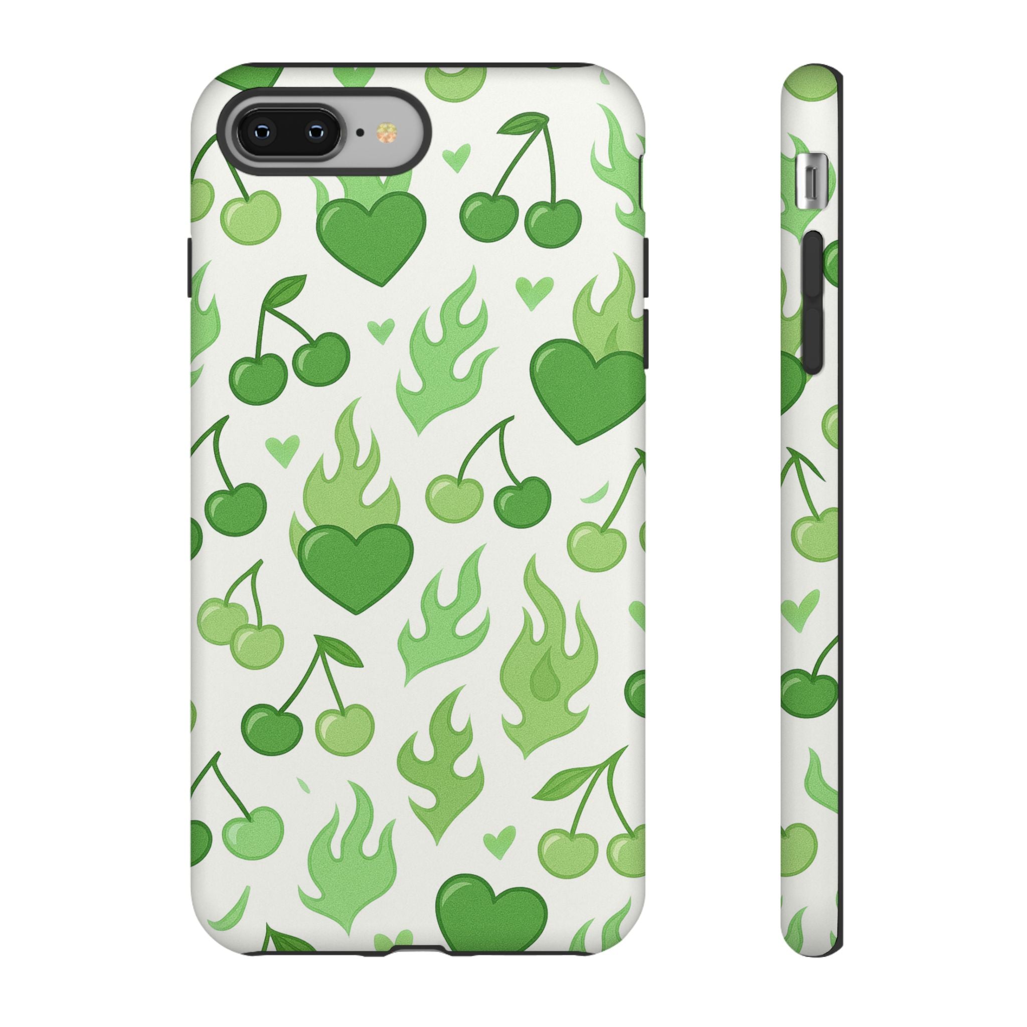 Green Flame Hearts Phone Case