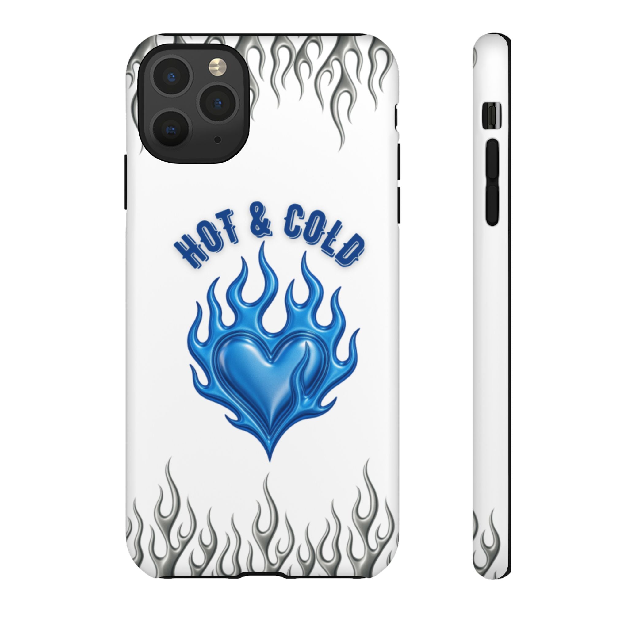 Hot & Cold Blue Flame Heart Phone Case