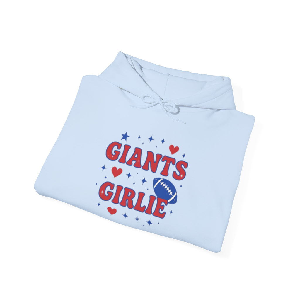 NY Football Red and Blue Girlie Hoodie - Cute Football Fan Pullover for Women & Girls