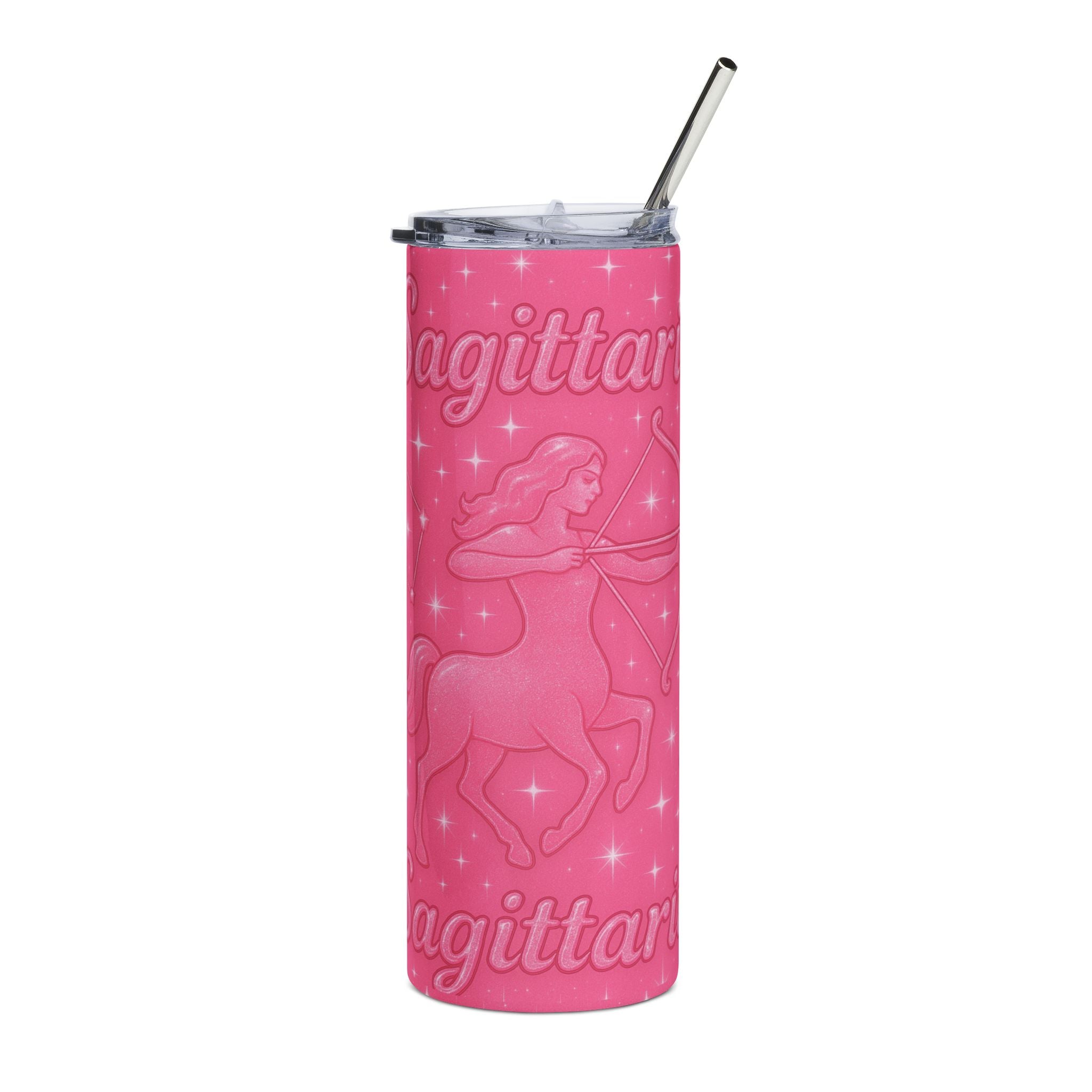 Sagittarius Pink Stainless Steel Tumbler — 20oz Zodiac Travel Cup