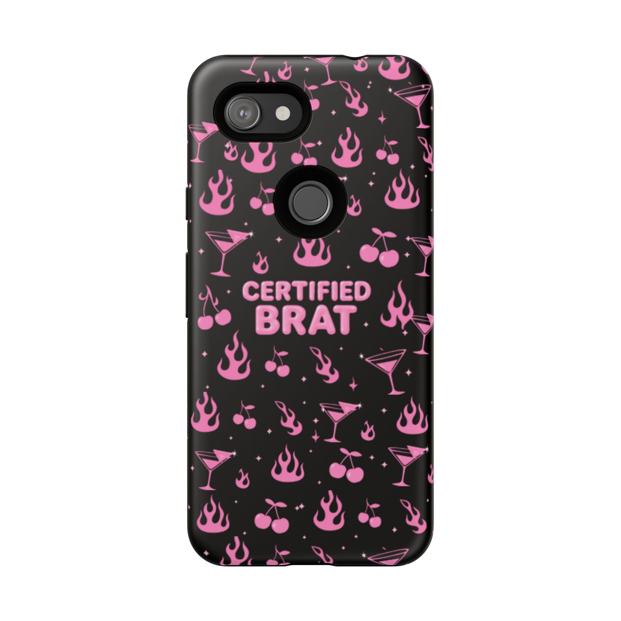 Black Certified Brat Pink Pattern Phone Case