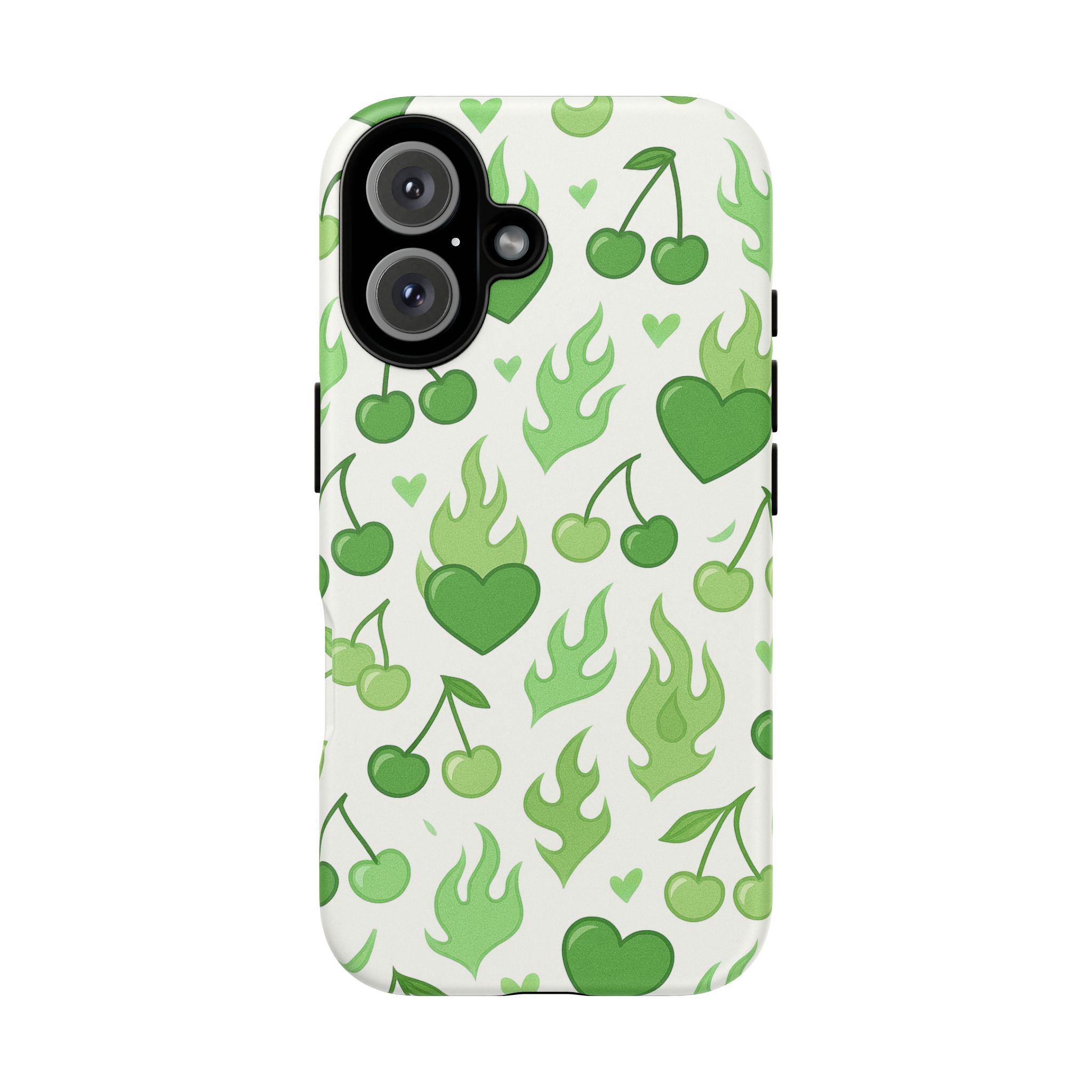 Green Flame Hearts Phone Case