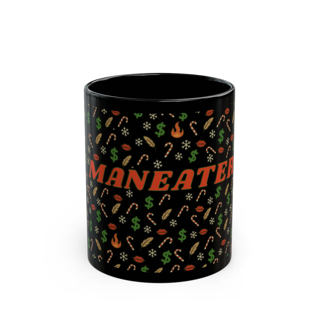 Christmas Maneater Black Coffee Mug — 11oz & 15oz