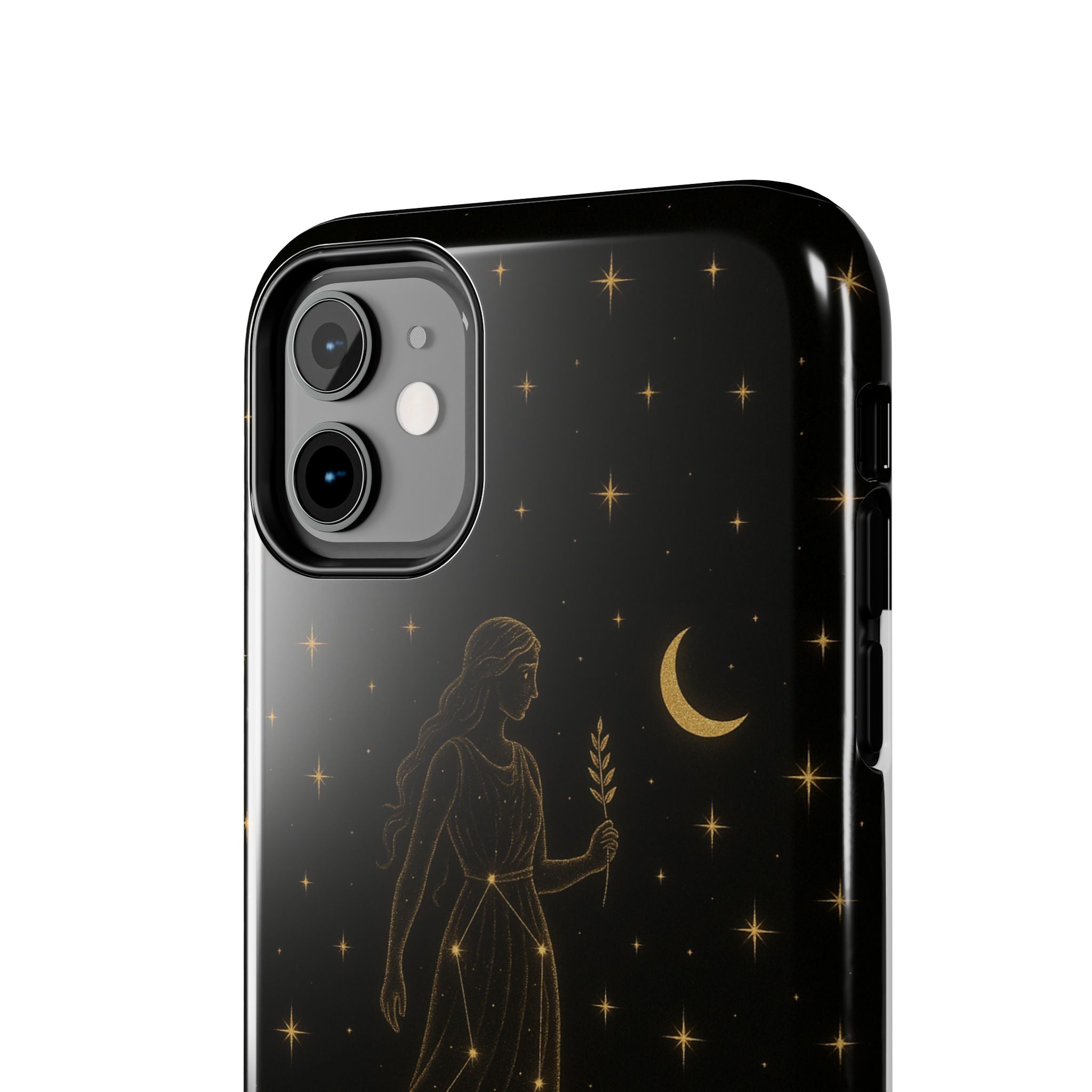 Virgo Tough Phone Case — Gold Constellation Zodiac Design