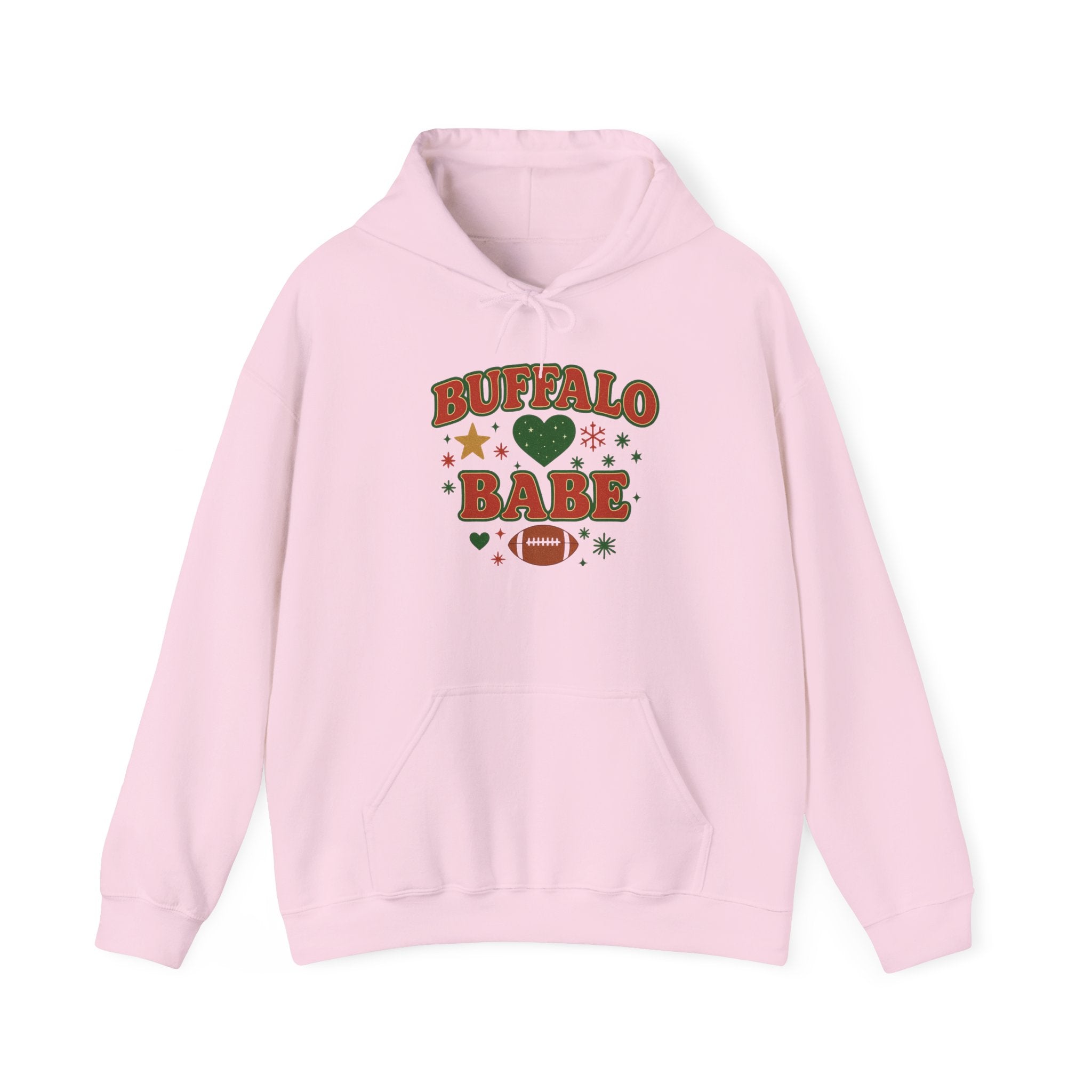 Hoodie — "Buffalo Babe" Christmas Style Football Graphic Pullover