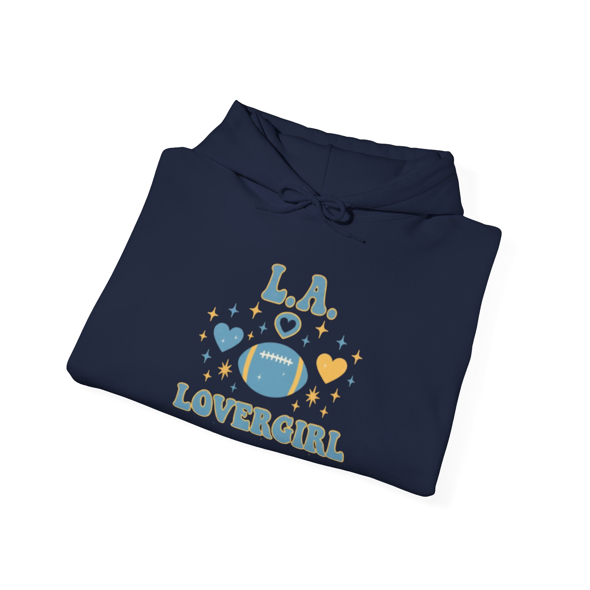 Los Angeles Lovergirl Hoodie — Cute Heart & Football Graphic Pullover